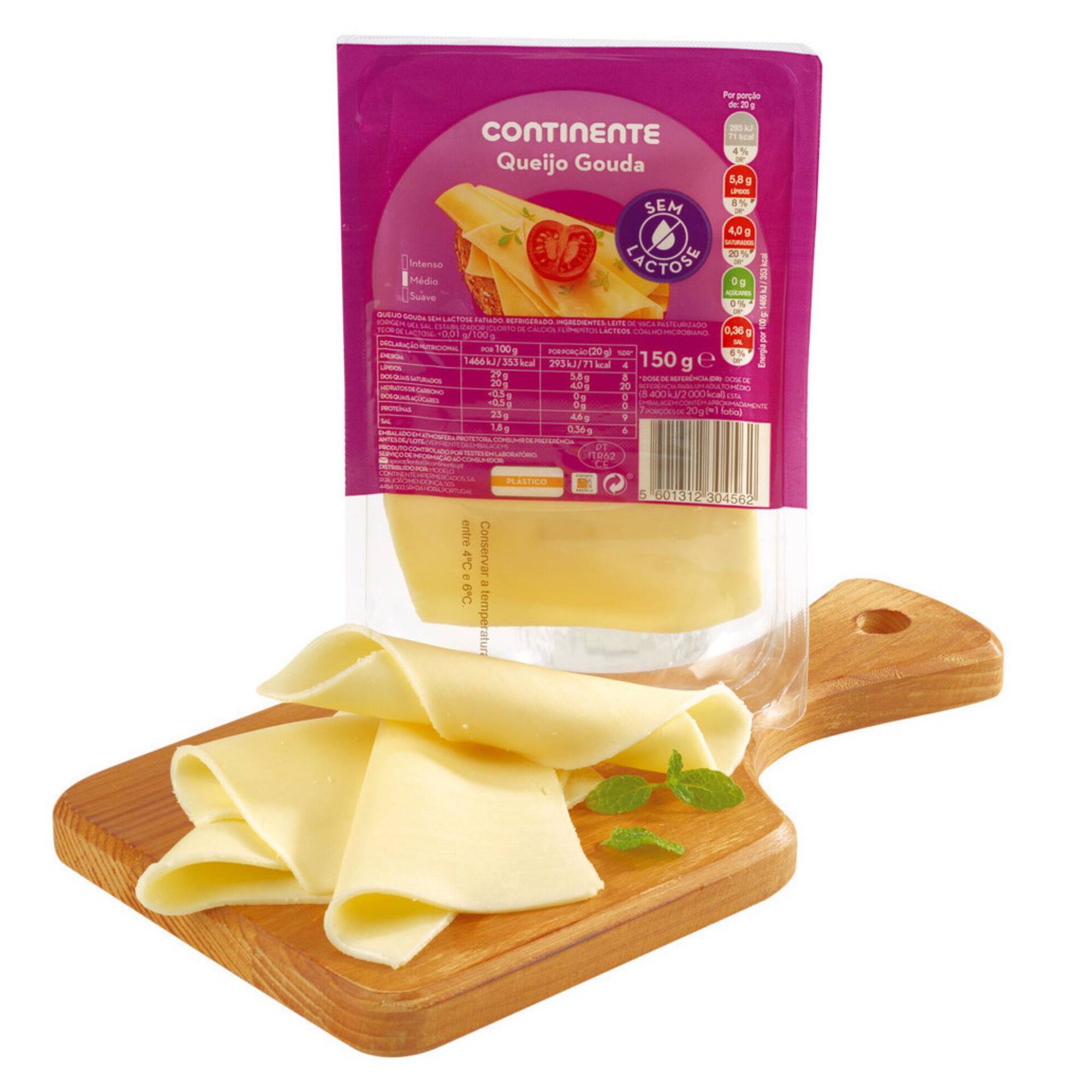 Queijo Gouda sem Lactose Fatiado