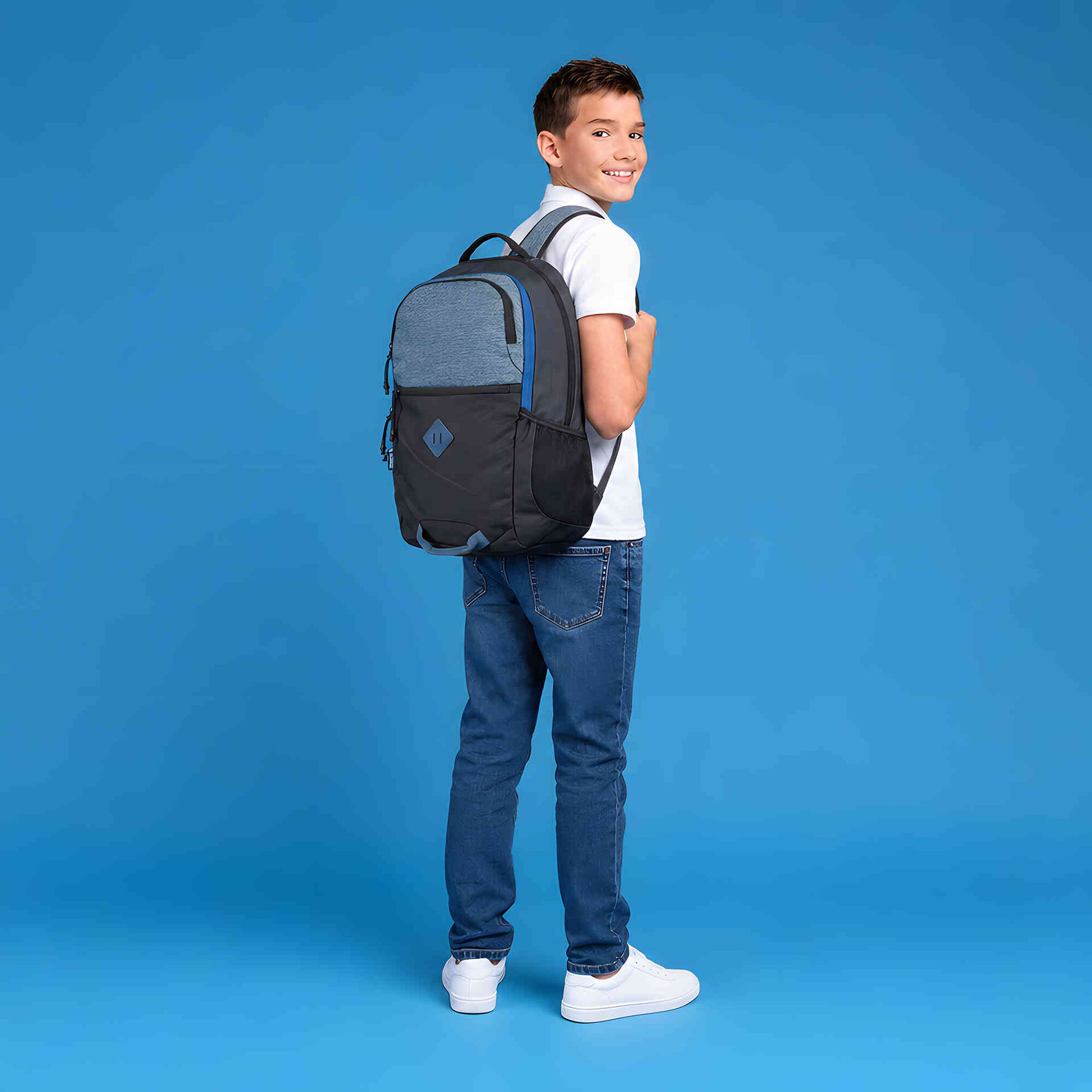 Mochila Dupla Bicolor Azul Note!