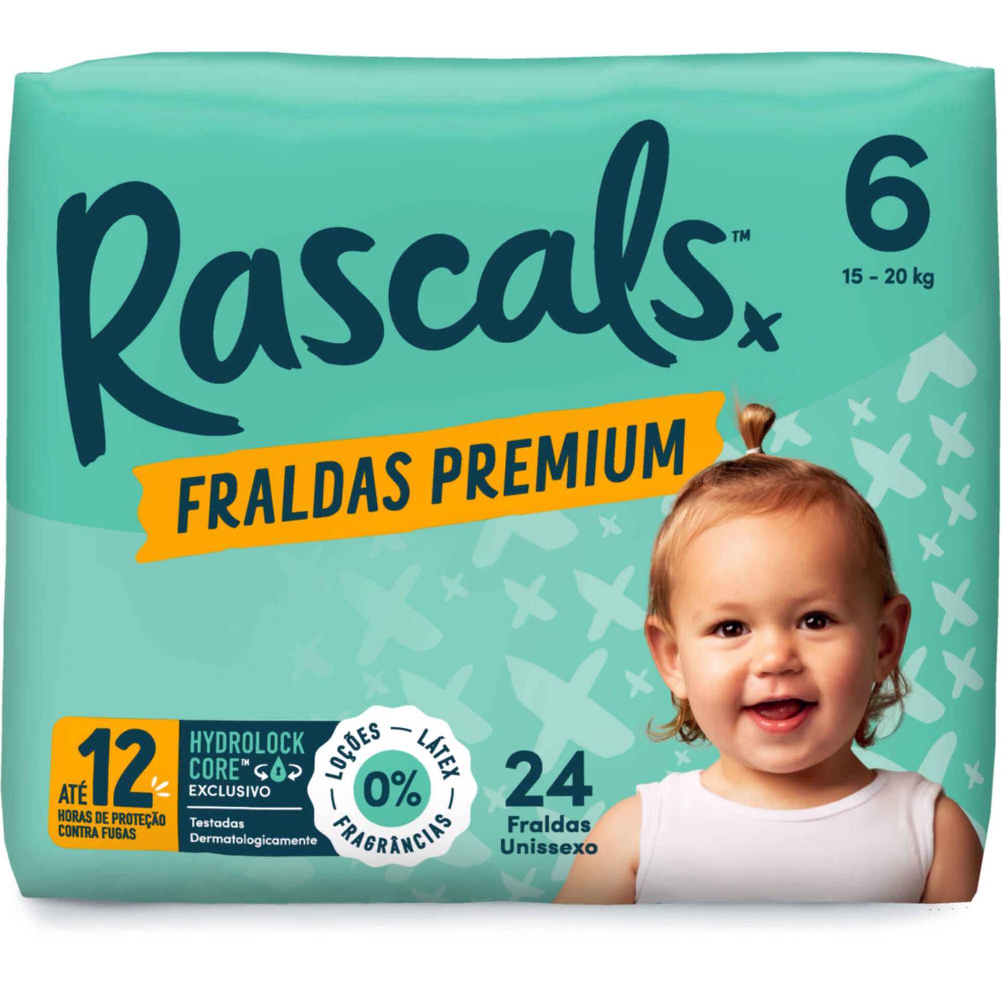 Fraldas Premium 15-20kg T6 Rascals