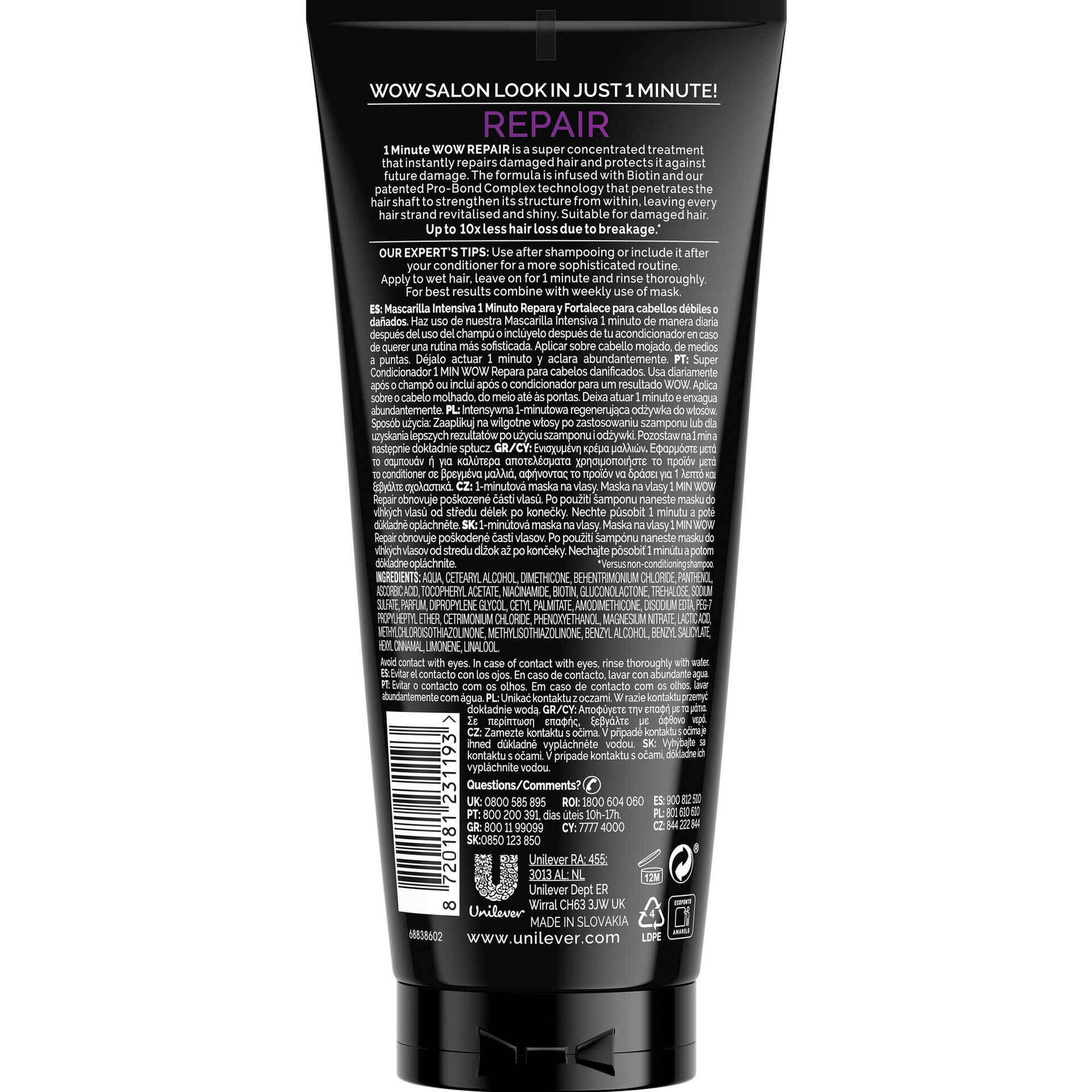 Tratamento Cabelo Intensivo 1 Minute Wow Repair Tratamento Cabelo Intensivo 1 Minute Wow Repair