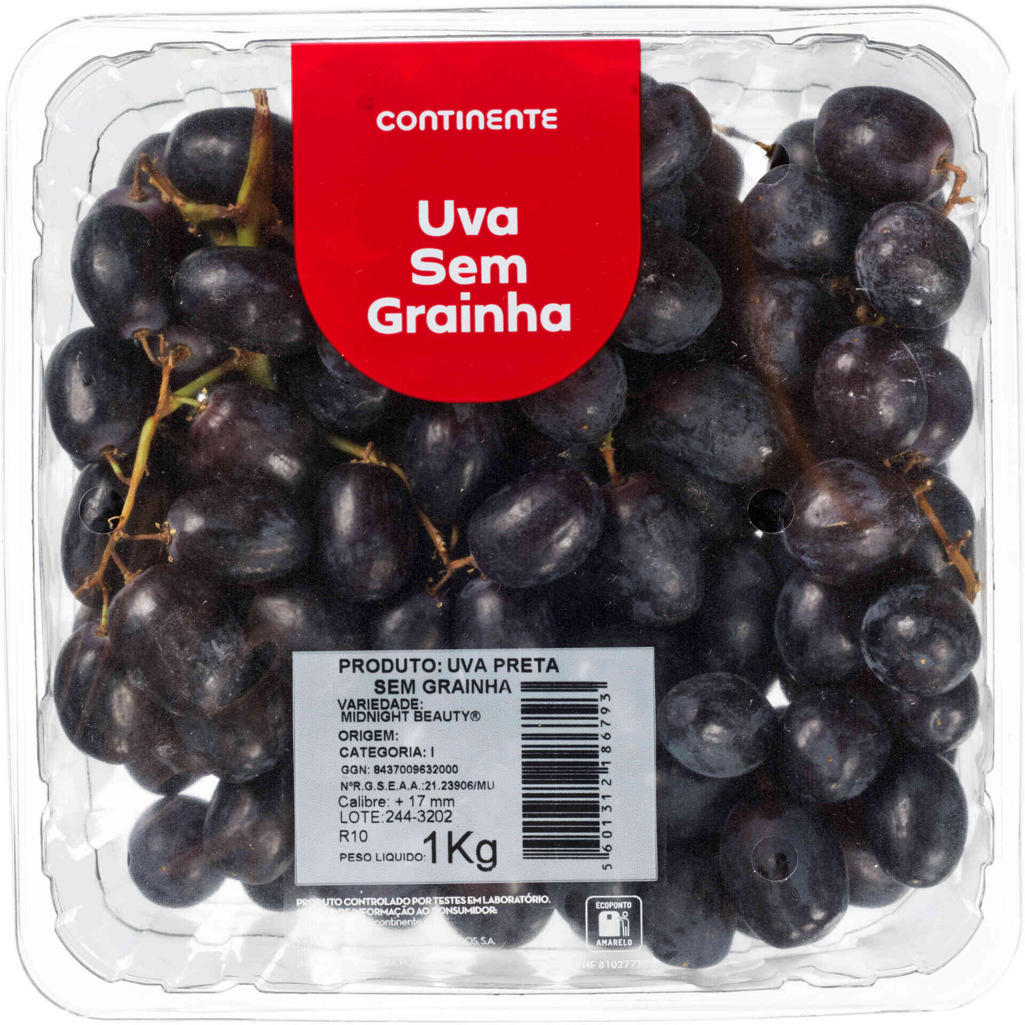 Uva Rosada ou Preta sem Grainha Continente