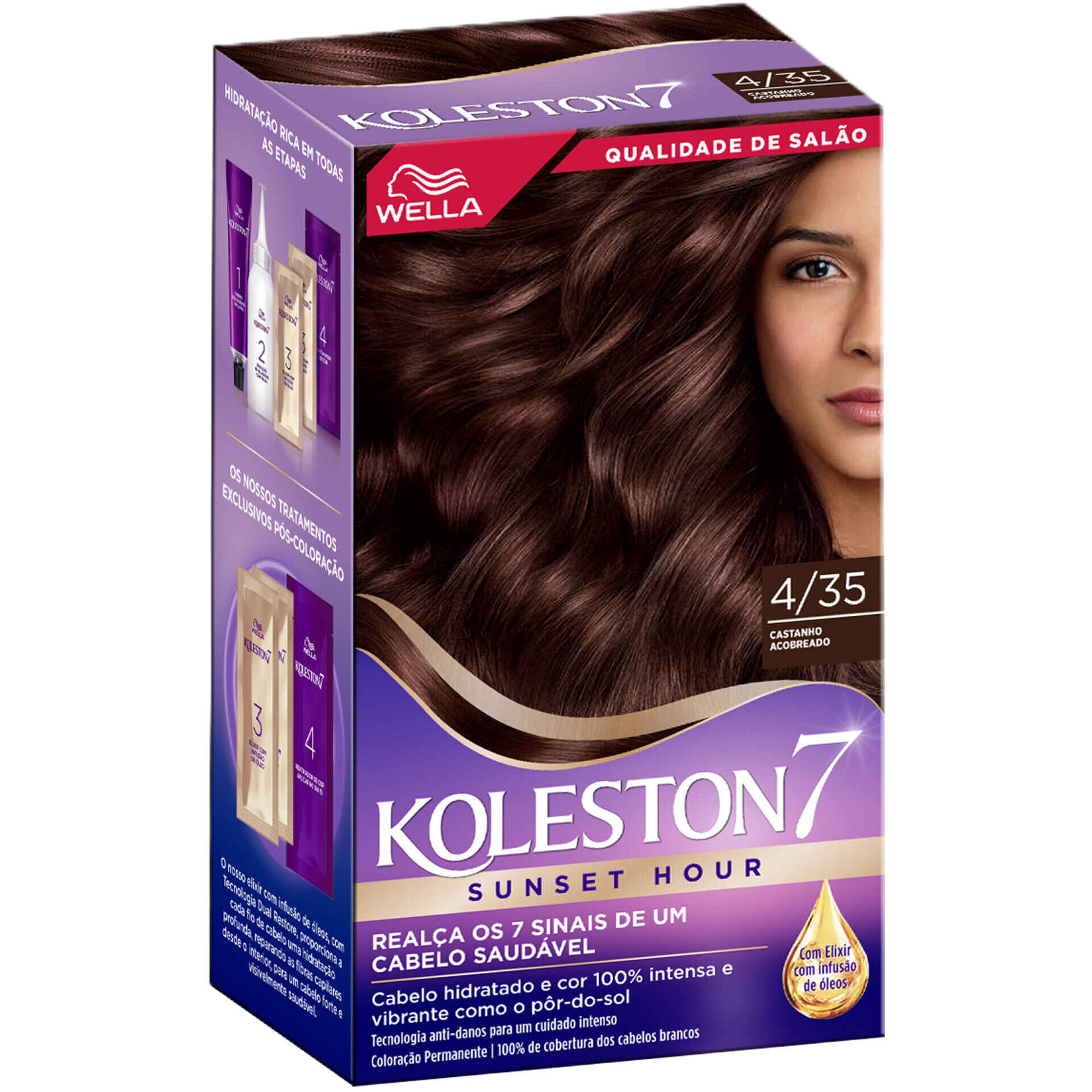 Colora&ccedil;&atilde;o Permanente Castanho Acobreado 4.35 Koleston