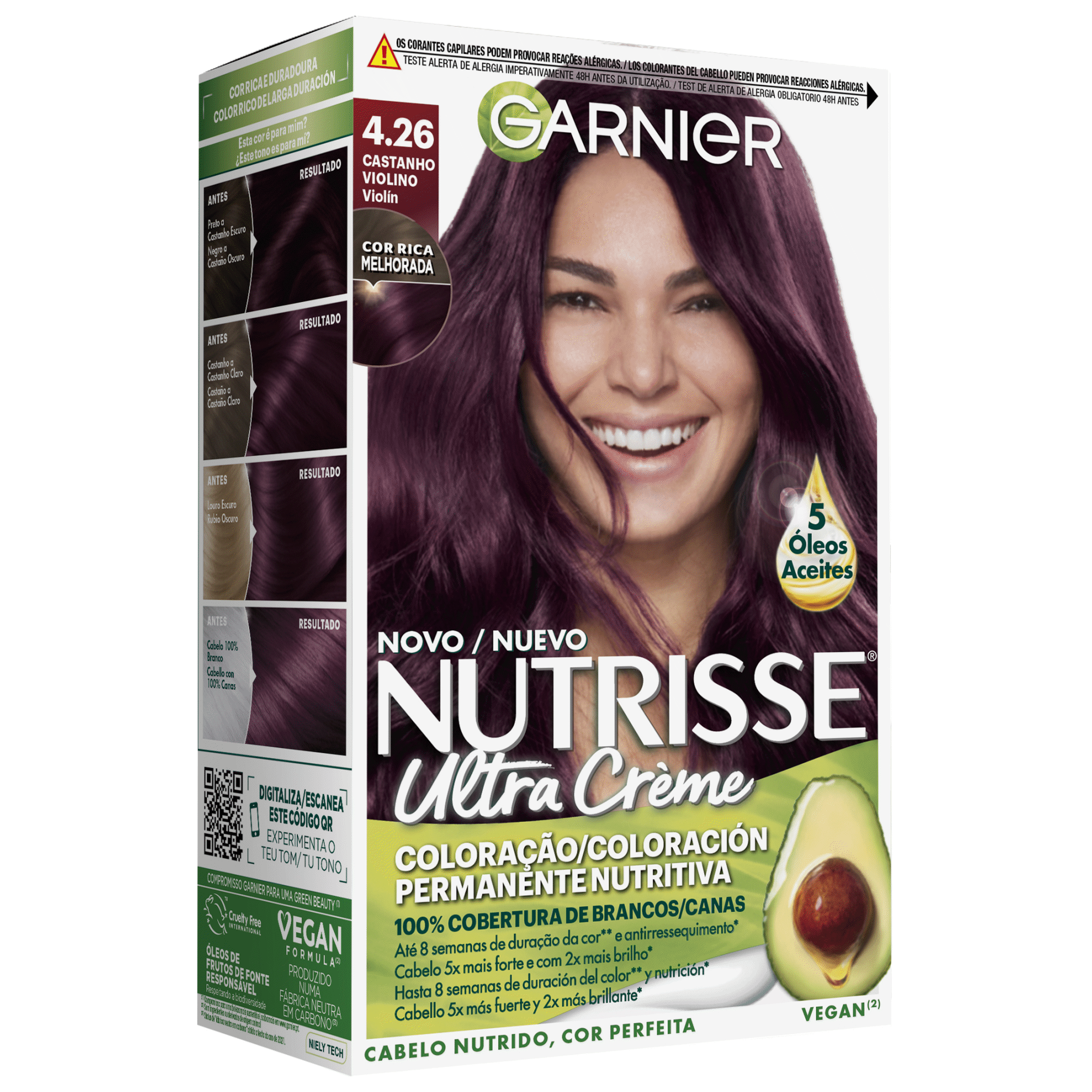 Colora&ccedil;&atilde;o Permanente Castanho Violino 4.26 Garnier Nutrisse