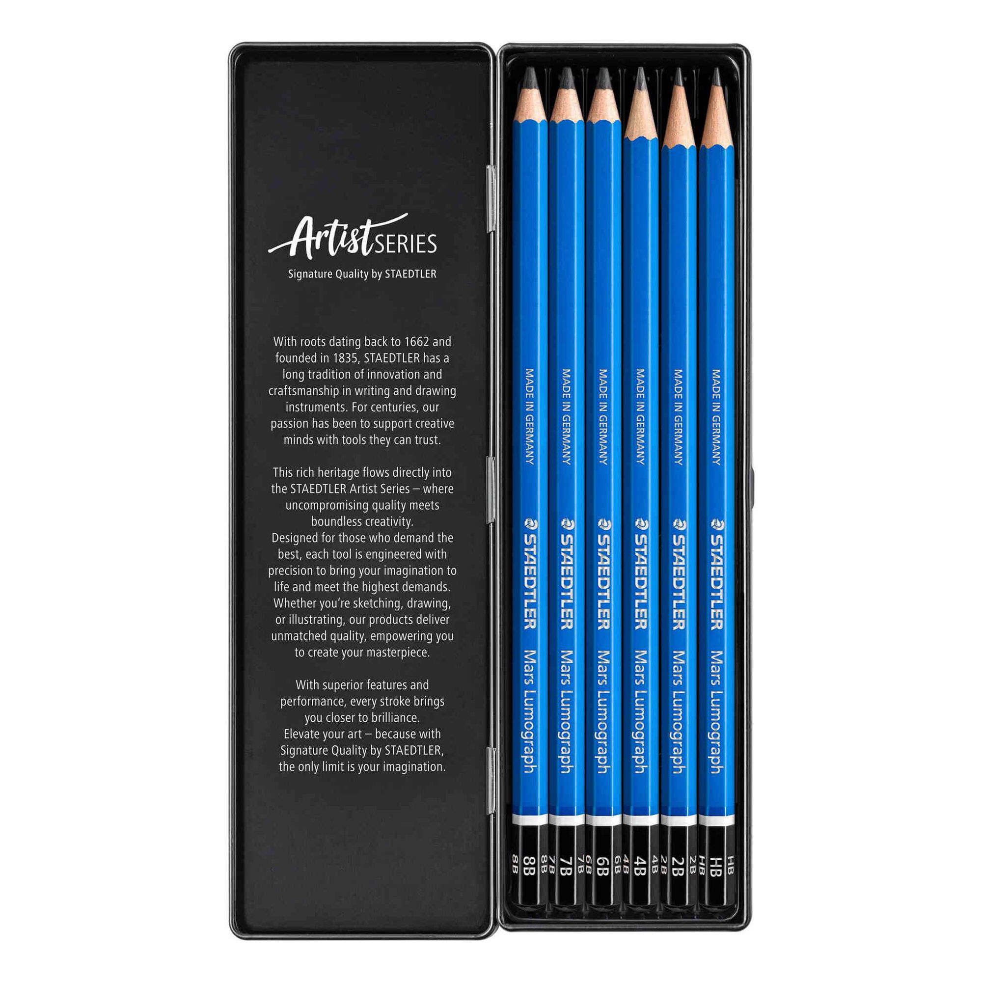 L&aacute;pis de Desenho Mars Lumograph 6 Grada&ccedil;&otilde;es Staedtler