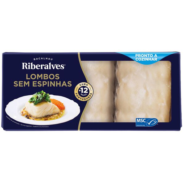 Lombos de Bacalhau sem Espinhas 12 Meses de Cura MSC Congelados Riberalves