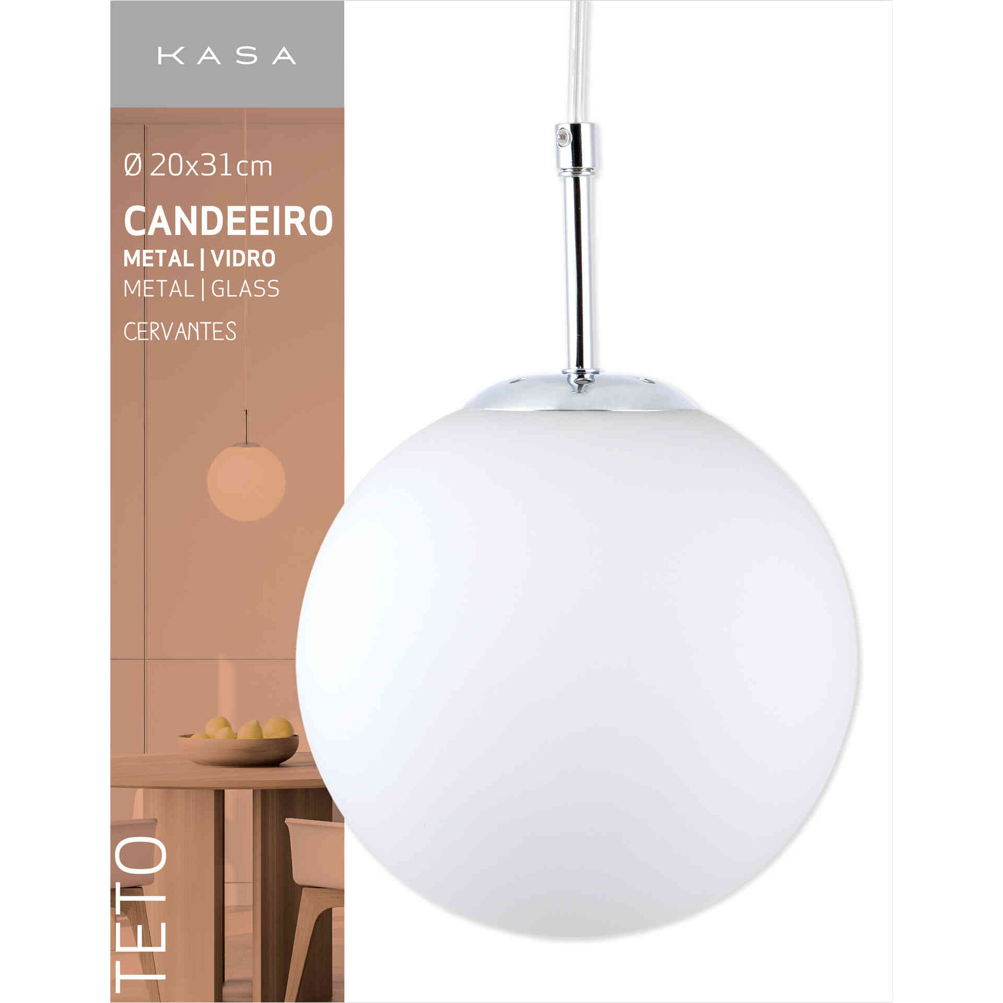 Candeeiro de Teto Branco Cervantes