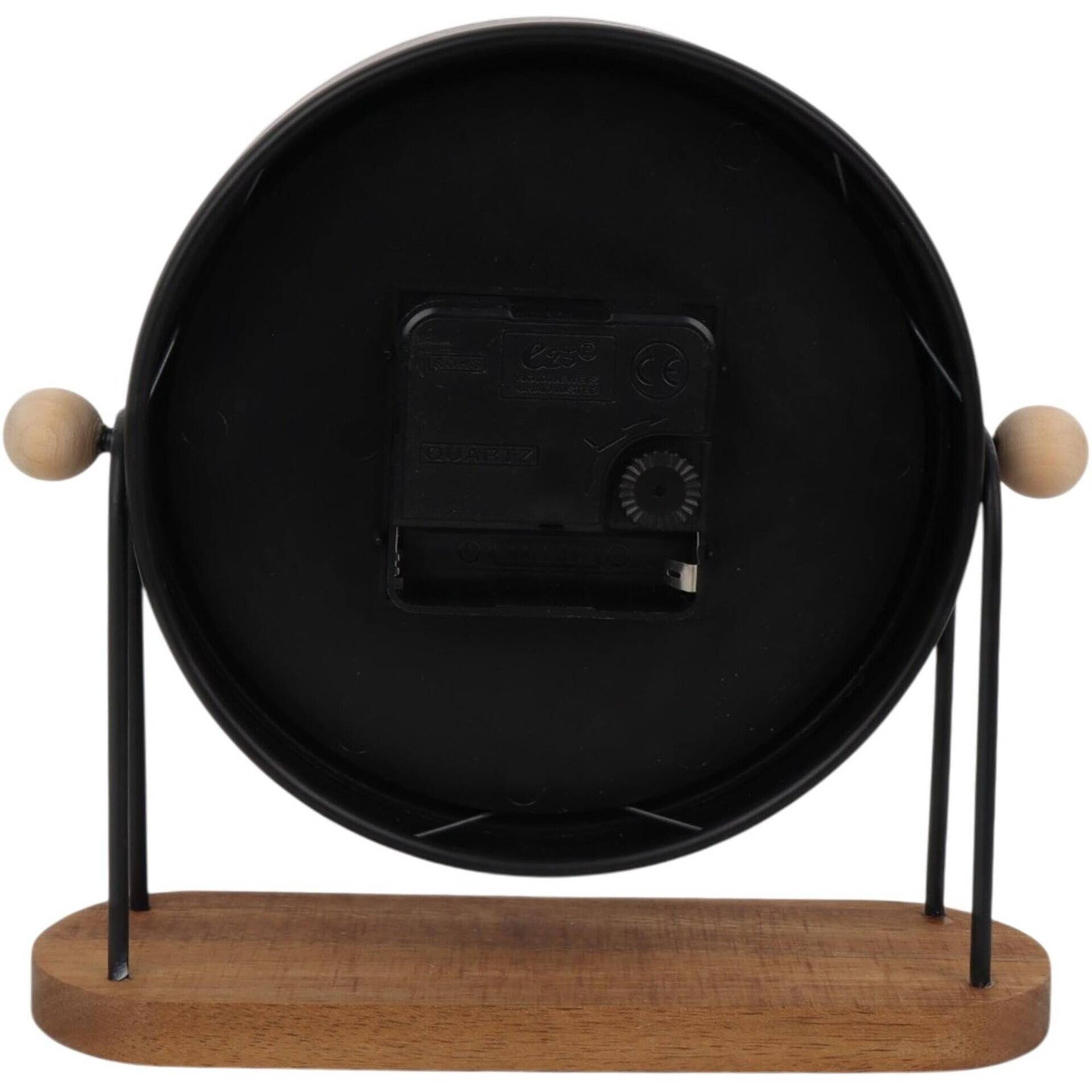 Rel&oacute;gio Preto com Base Natural Kasa