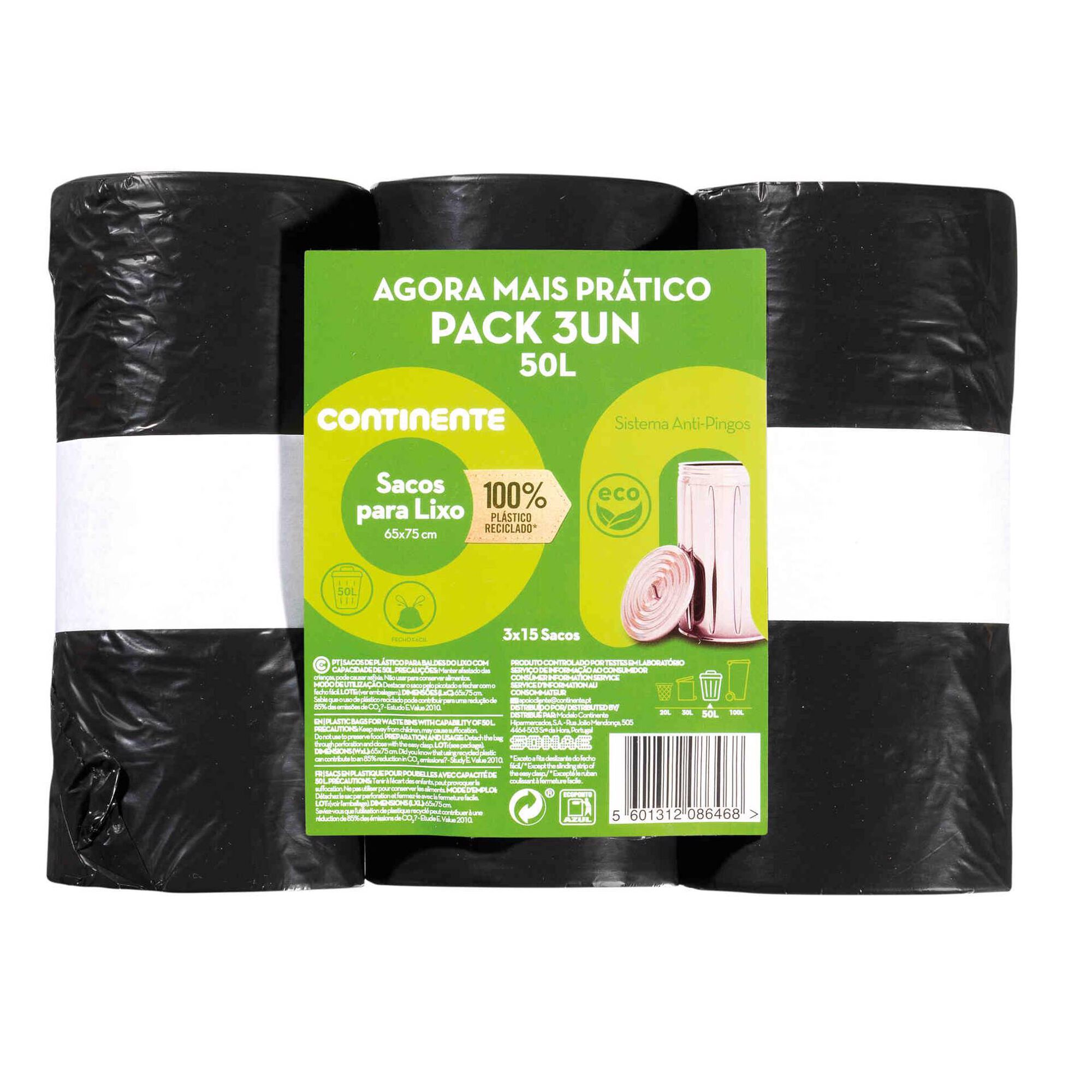 Sacos Lixo 100% Reciclado 50 lt Sacos Lixo 100% Reciclado 50 lt
