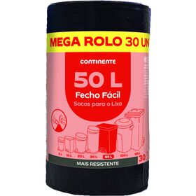 Sacos Lixo Fecho Fácil 50 lt