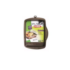 Tabuleiro Forno Retangular Metal 35x27cm Castanho Asimetria