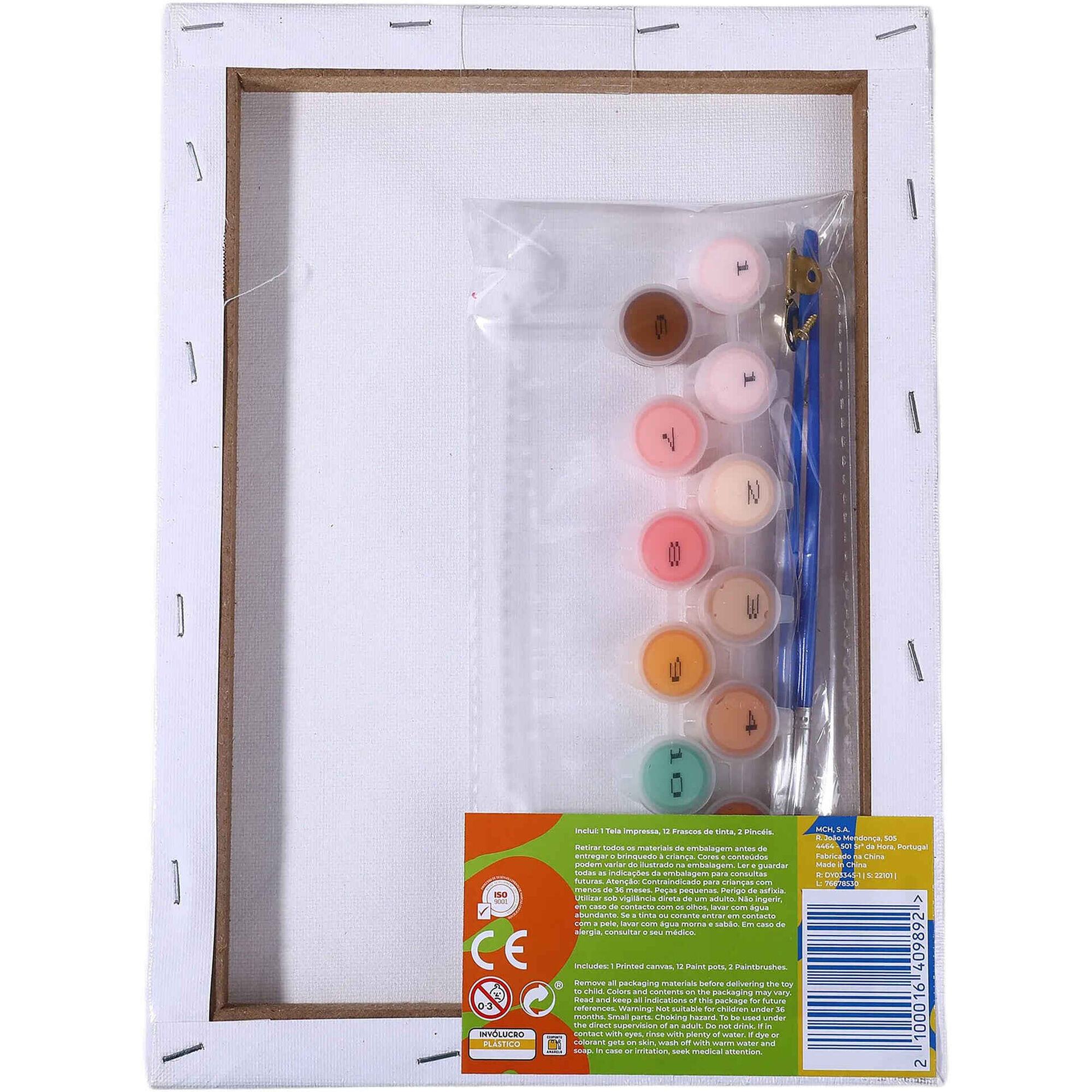 Kit Colorir por N&uacute;meros com Tela e Aguarelas (v&aacute;rios modelos)