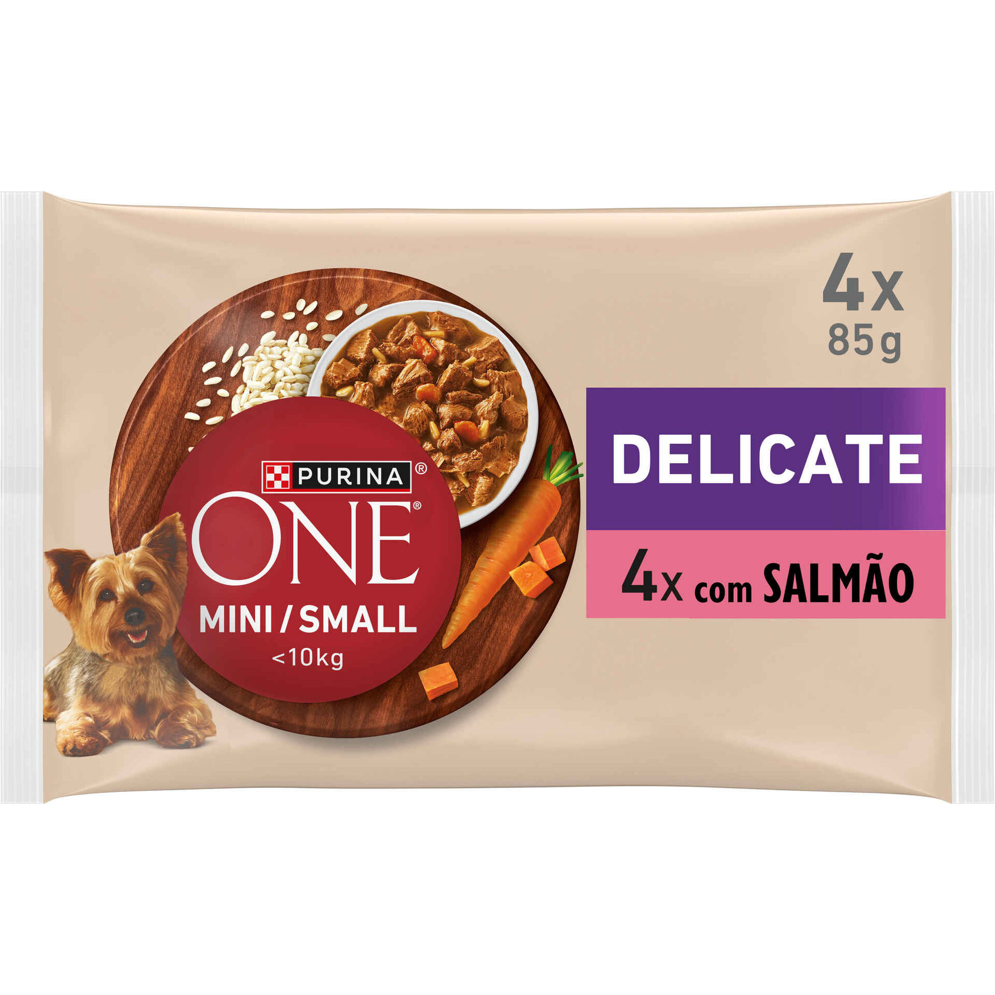 Comida H&uacute;mida para C&atilde;o Adulto Delicate Salm&atilde;o Purina One Mini