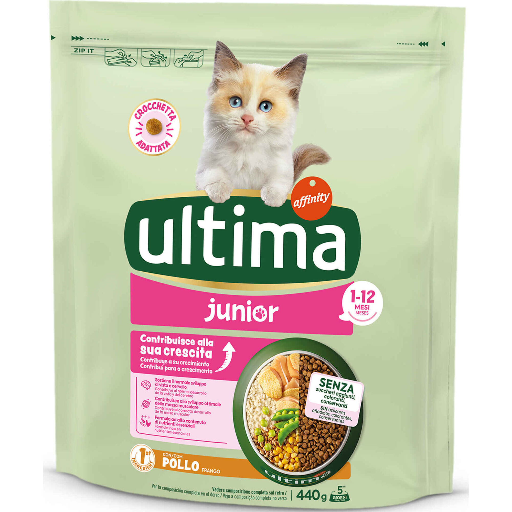 Ra&ccedil;&atilde;o para Gato J&uacute;nior Frango Affinity Ultima