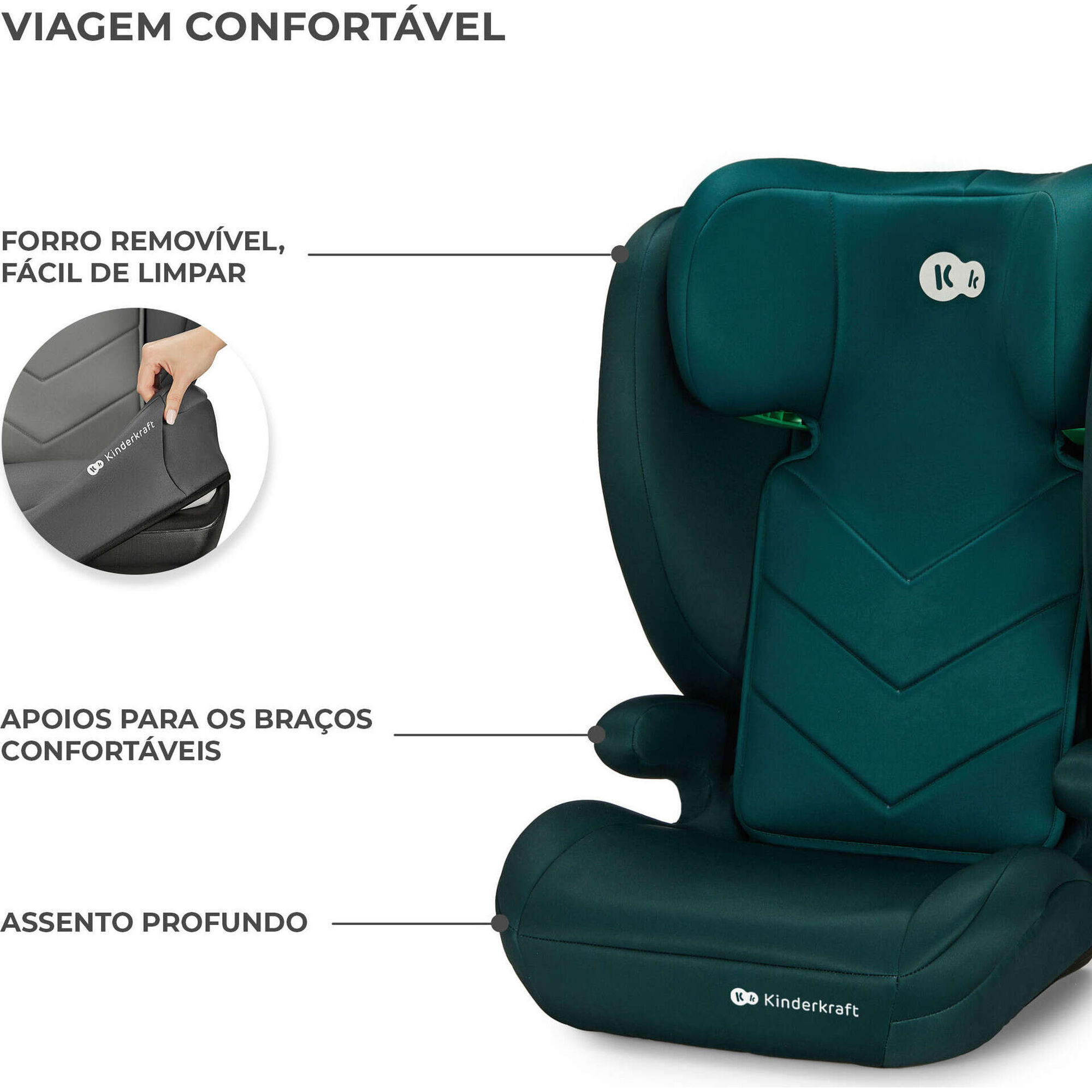 Cadeira Auto I-Size 100-150cm I-Spark Verde Kinderkraft