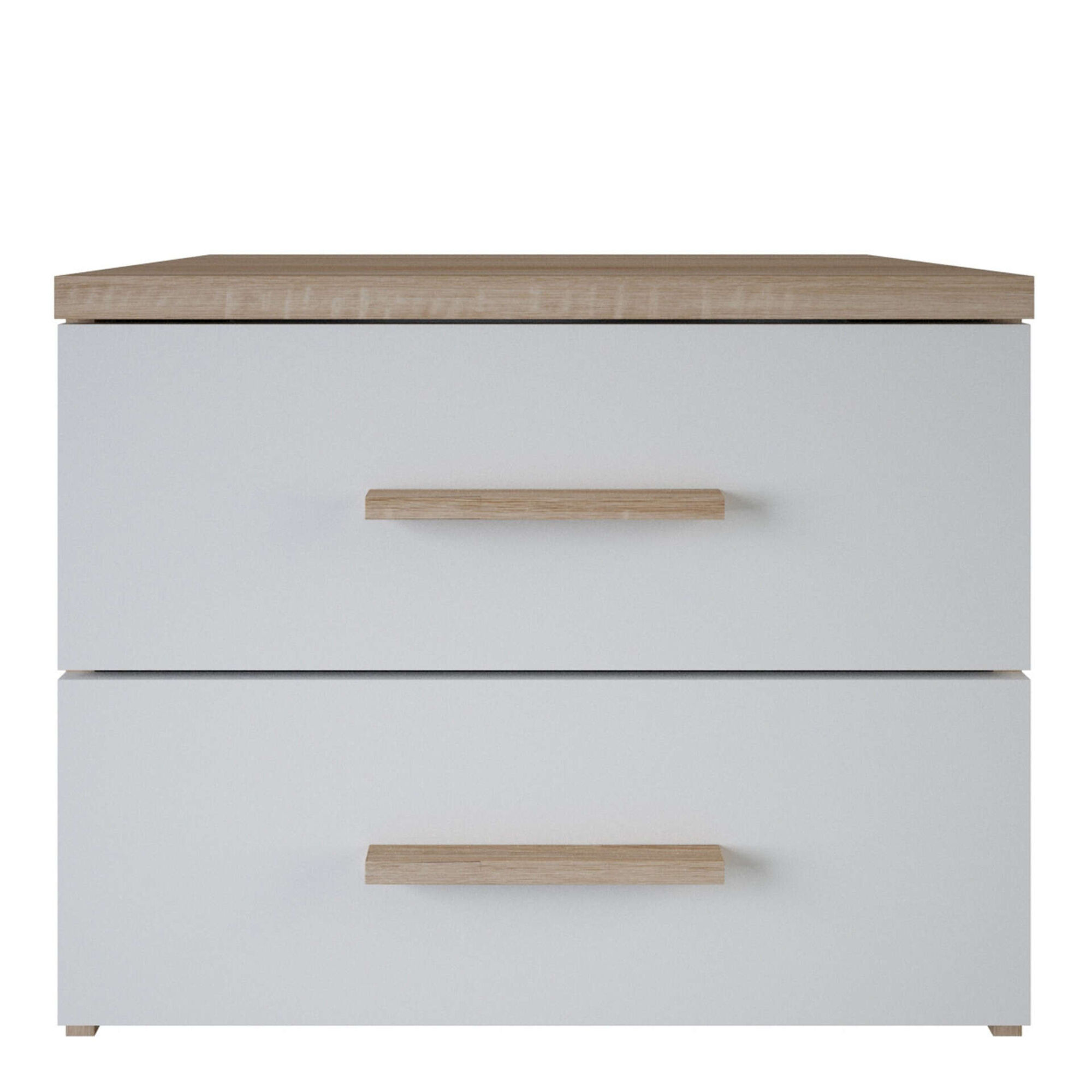 Mesa de cabeceira com 2 gavetas 50x41x40cm Branco Selena Mesa de cabeceira com 2 gavetas 50x41x40cm Branco Selena