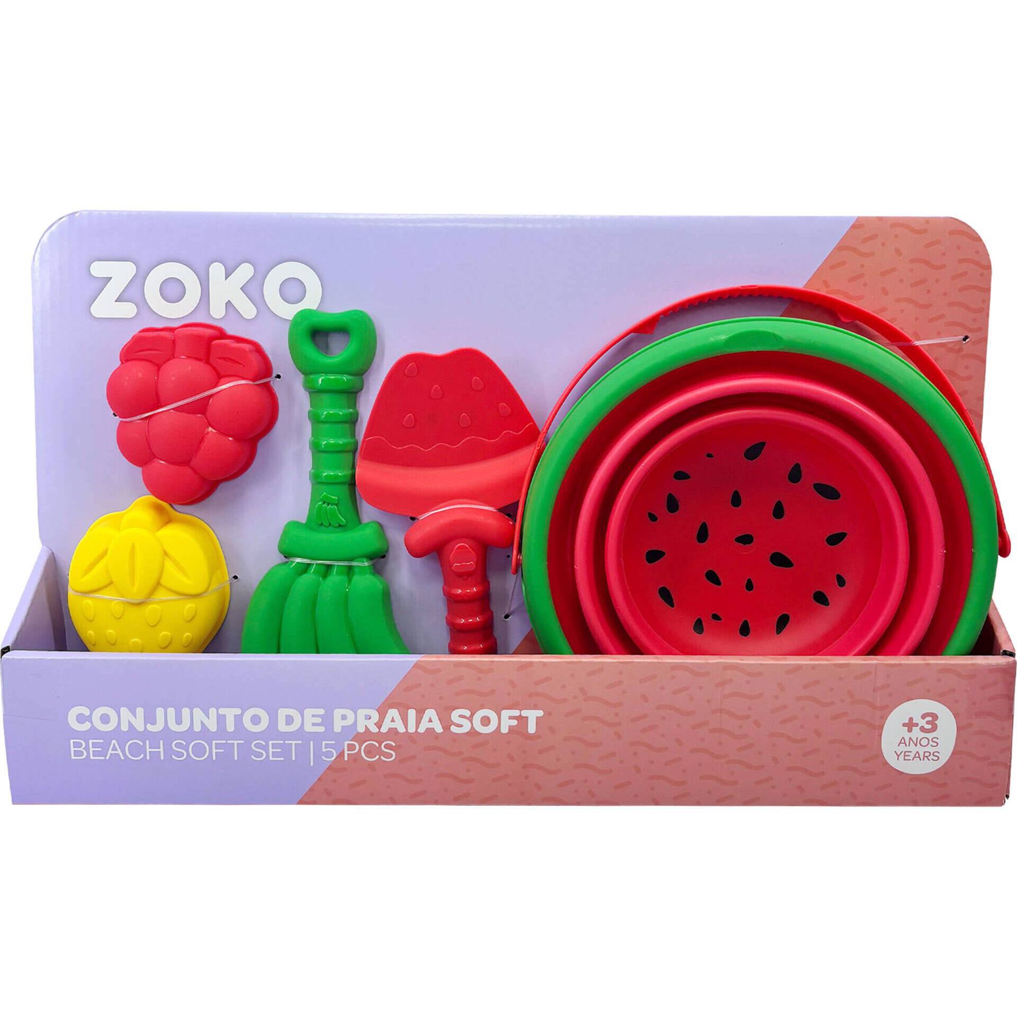 Zoko - Conjunto Praia Soft Balde Dobr&aacute;vel e 4 Acess&oacute;rios