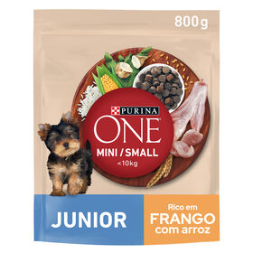 Ra&ccedil;&atilde;o para C&atilde;o J&uacute;nior Mini Frango e Arroz Purina One Mini
