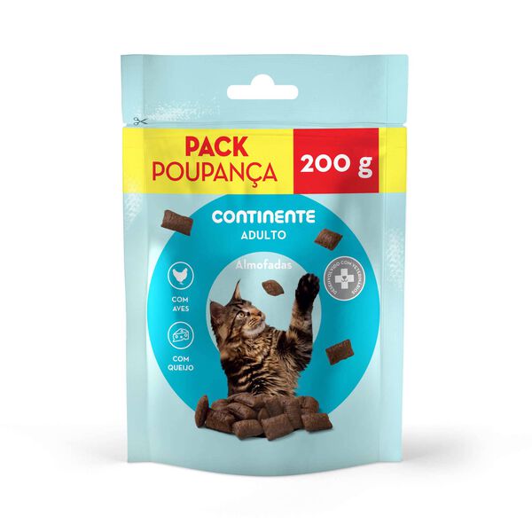 Snack para Gato Almofadas Aves e Queijo Pack Poupança Continente