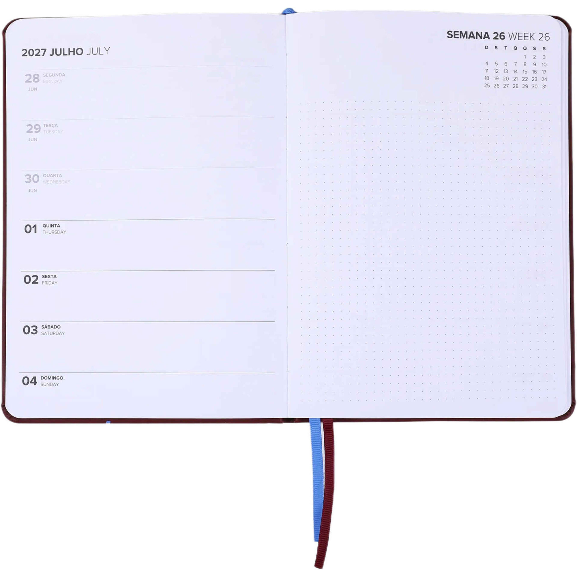 Agenda Semanal 2027 A5 Essential (v&aacute;rias cores) Note!