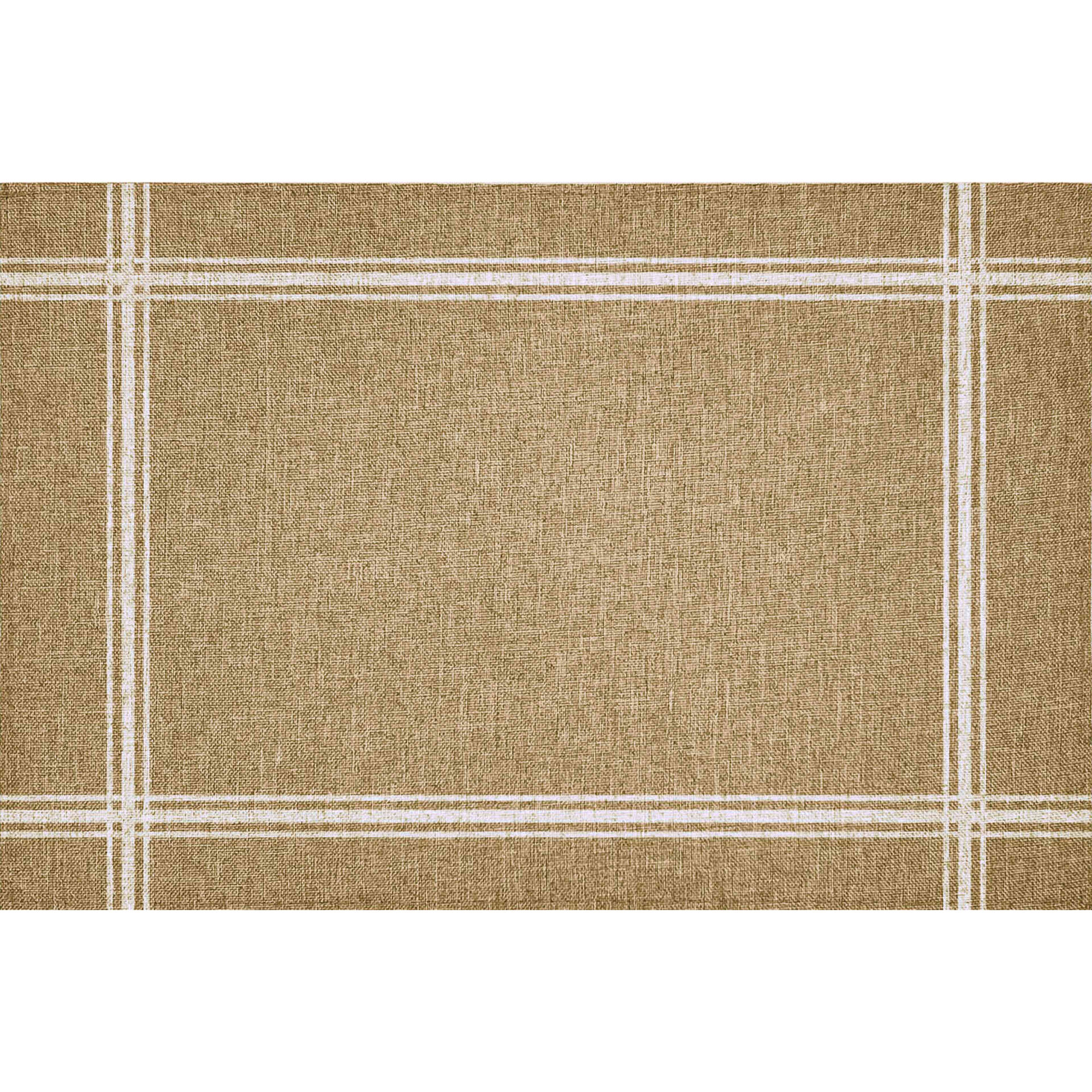 Individual 43x30cm Poly-Linen Risca Branca Kasa