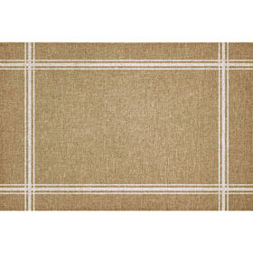 Individual 43x30cm Poly-Linen Risca Branca Kasa