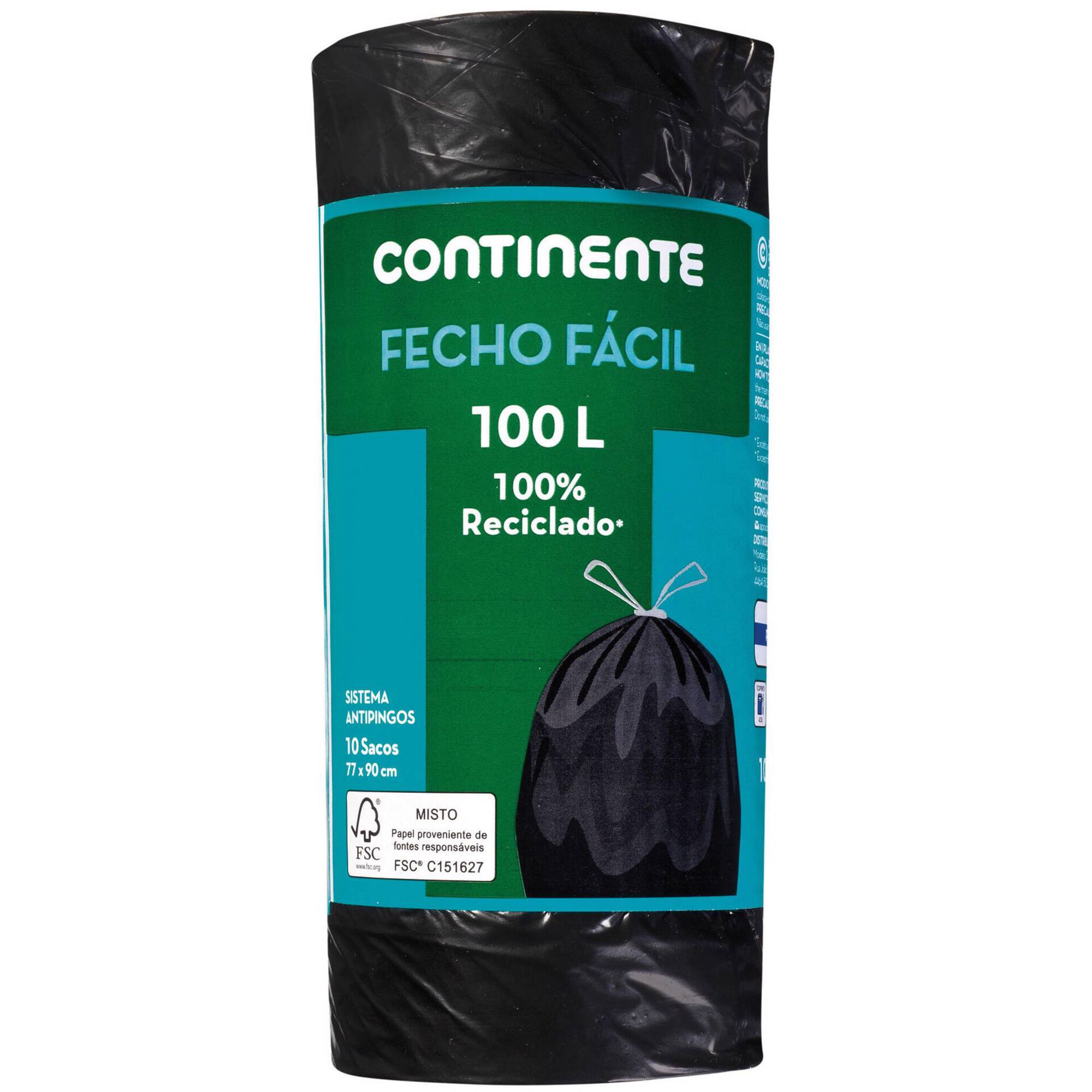 Sacos Lixo Fecho Fácil 100 lt