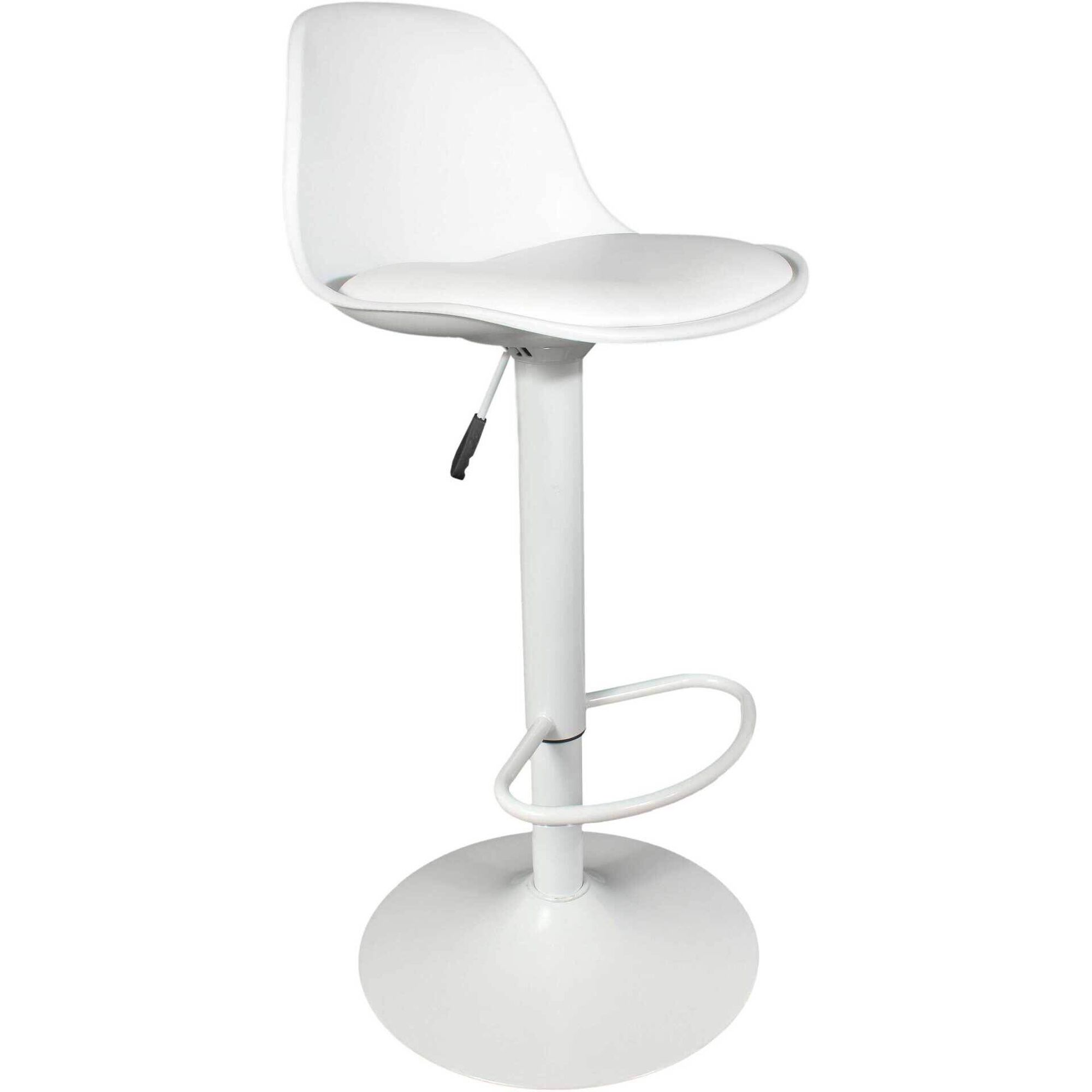 Conjunto de 2 Bancos Bar com Assento Acolchoado Branco Isak