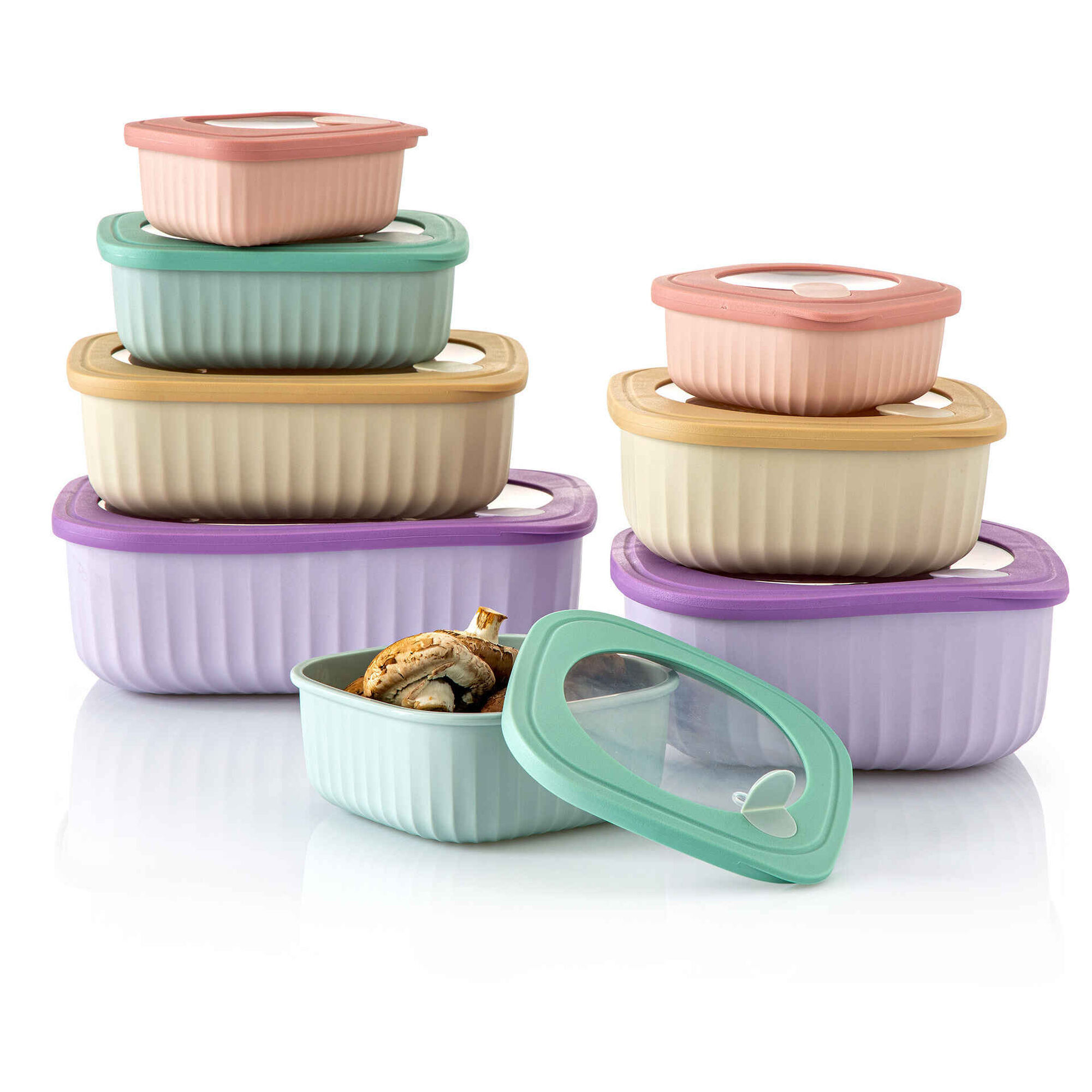 Conjunto 4 Caixas Herm&eacute;ticas Quadradas Colors