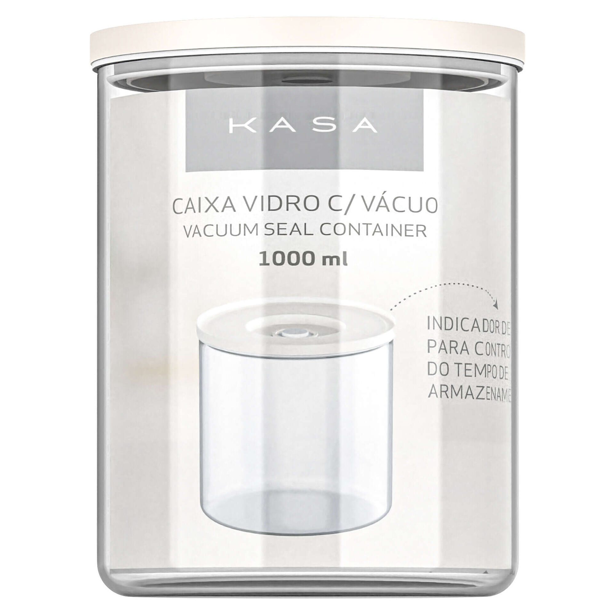 Frasco Despensa Vidro 1000ml com Vácuo