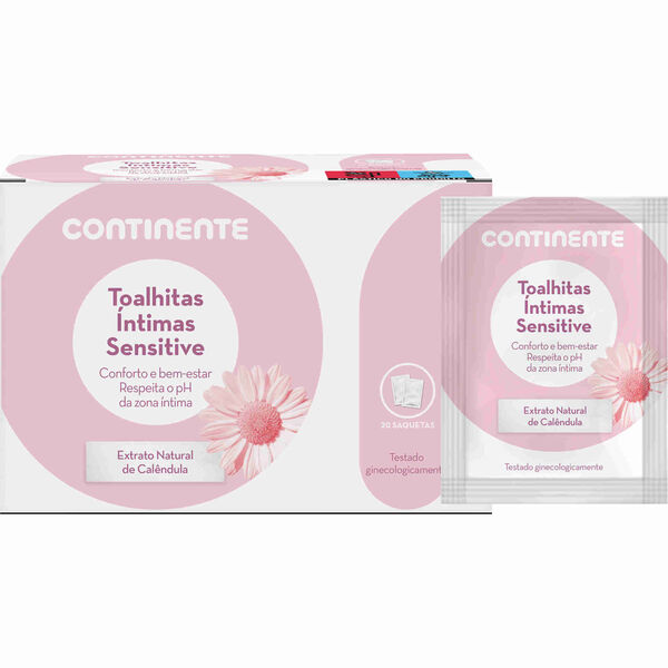 Toalhitas Íntimas Sensitive Saquetas Continente