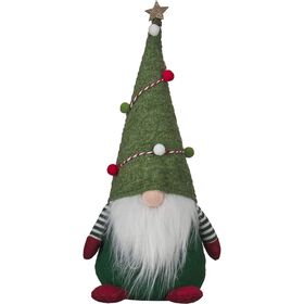 Gnomo Decorado Verde Sentado 36cm