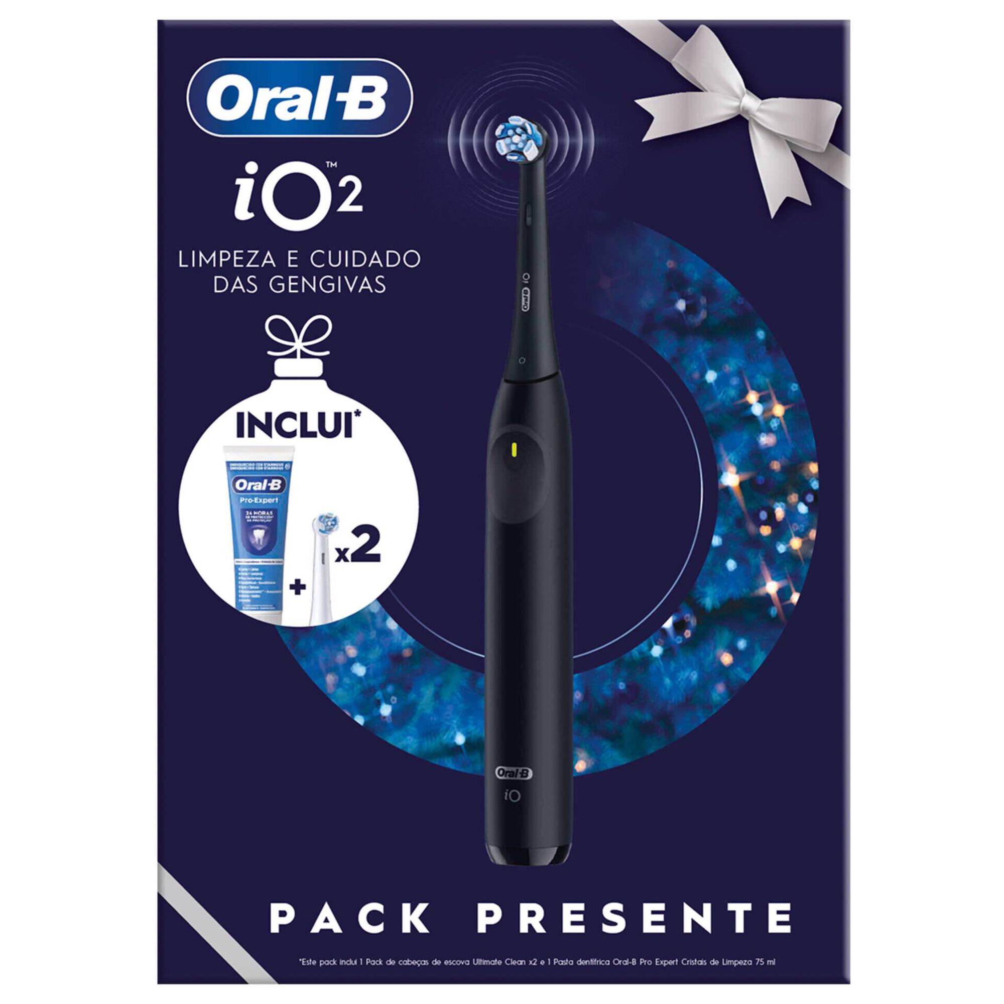 Coffret Escova de Dentes Elétrica IO2 Preta