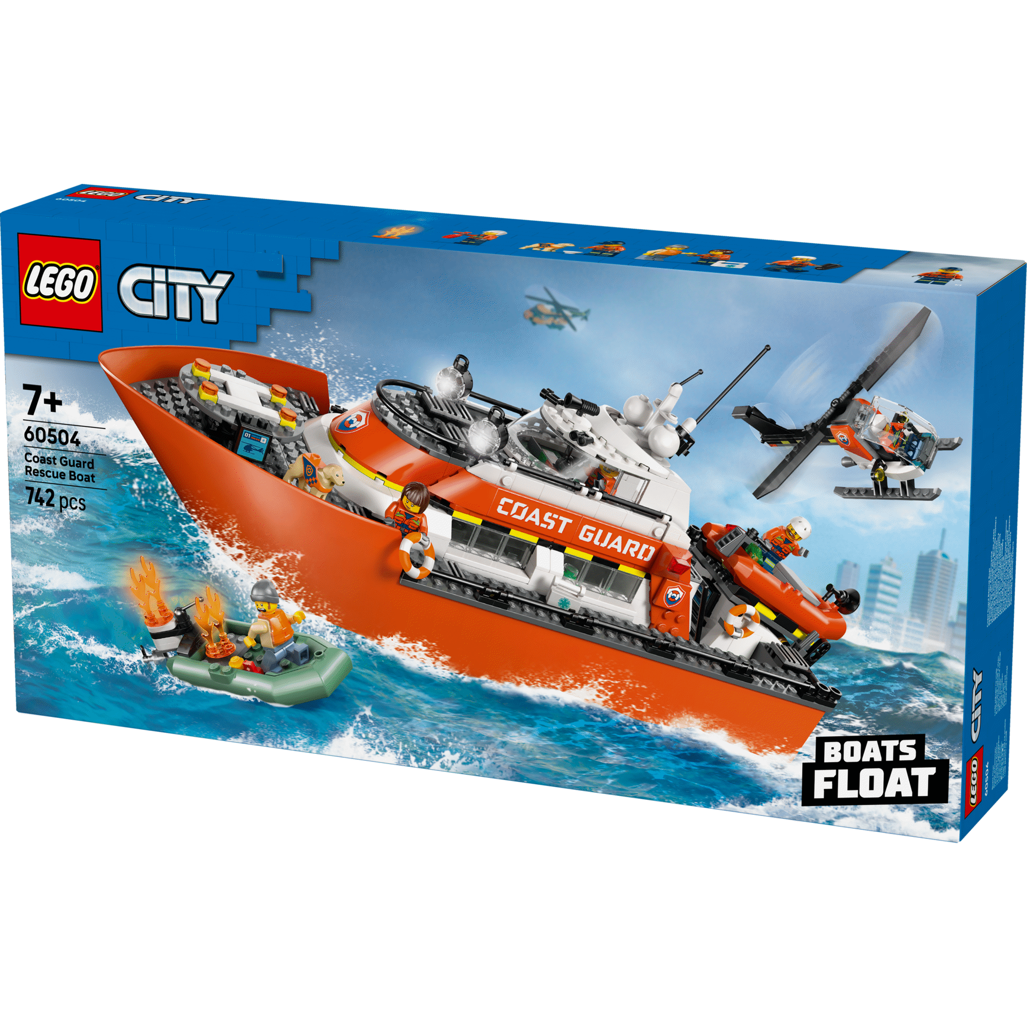 LEGO City - Barco e Helic&oacute;ptero de Resgate da Guarda Costeira - 60504