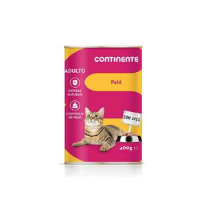 Comida Húmida para Gato Adulto Patê Aves Lata Continente