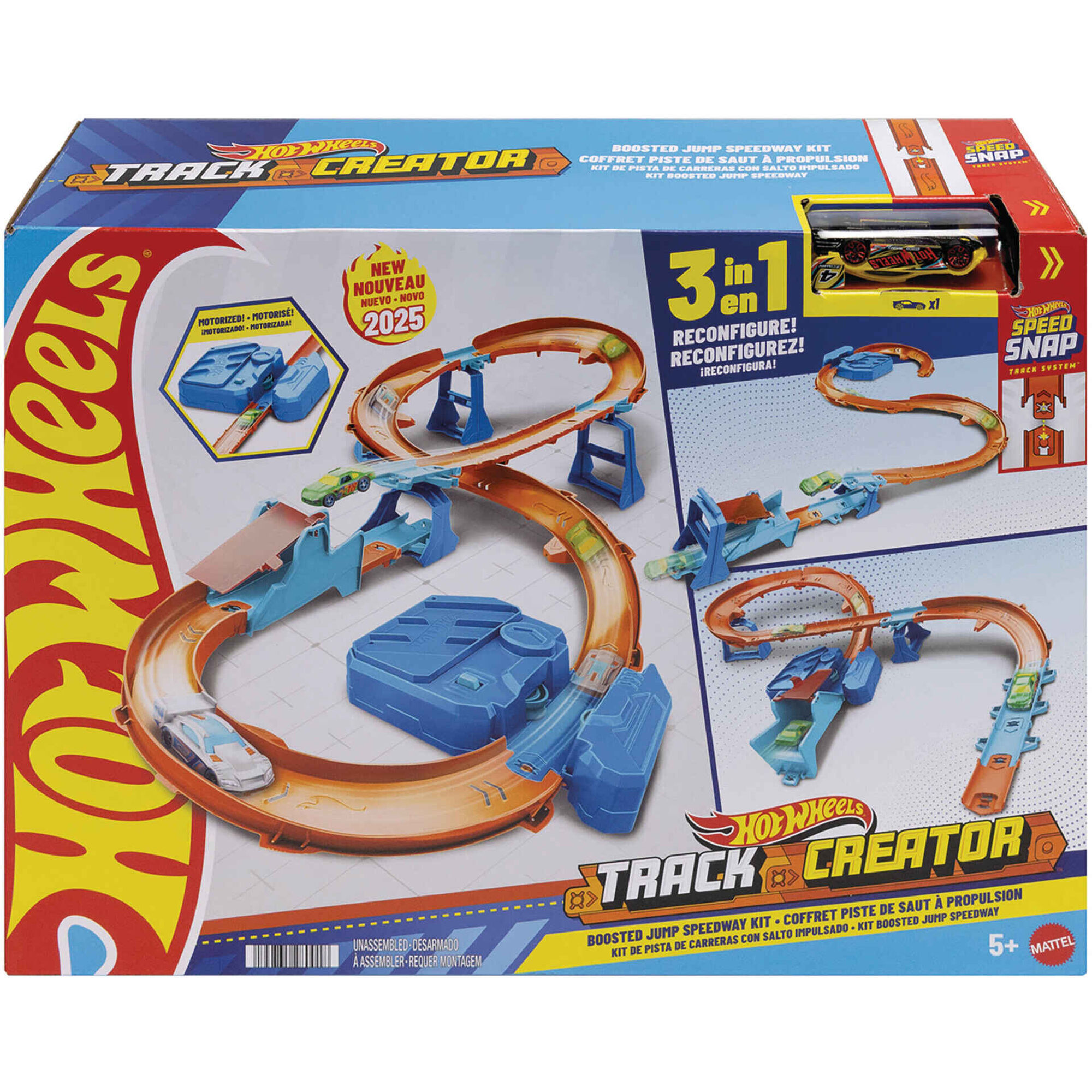 Hot Wheels - Pista Track Creator 3 em 1 Kit Circuito Supersalto