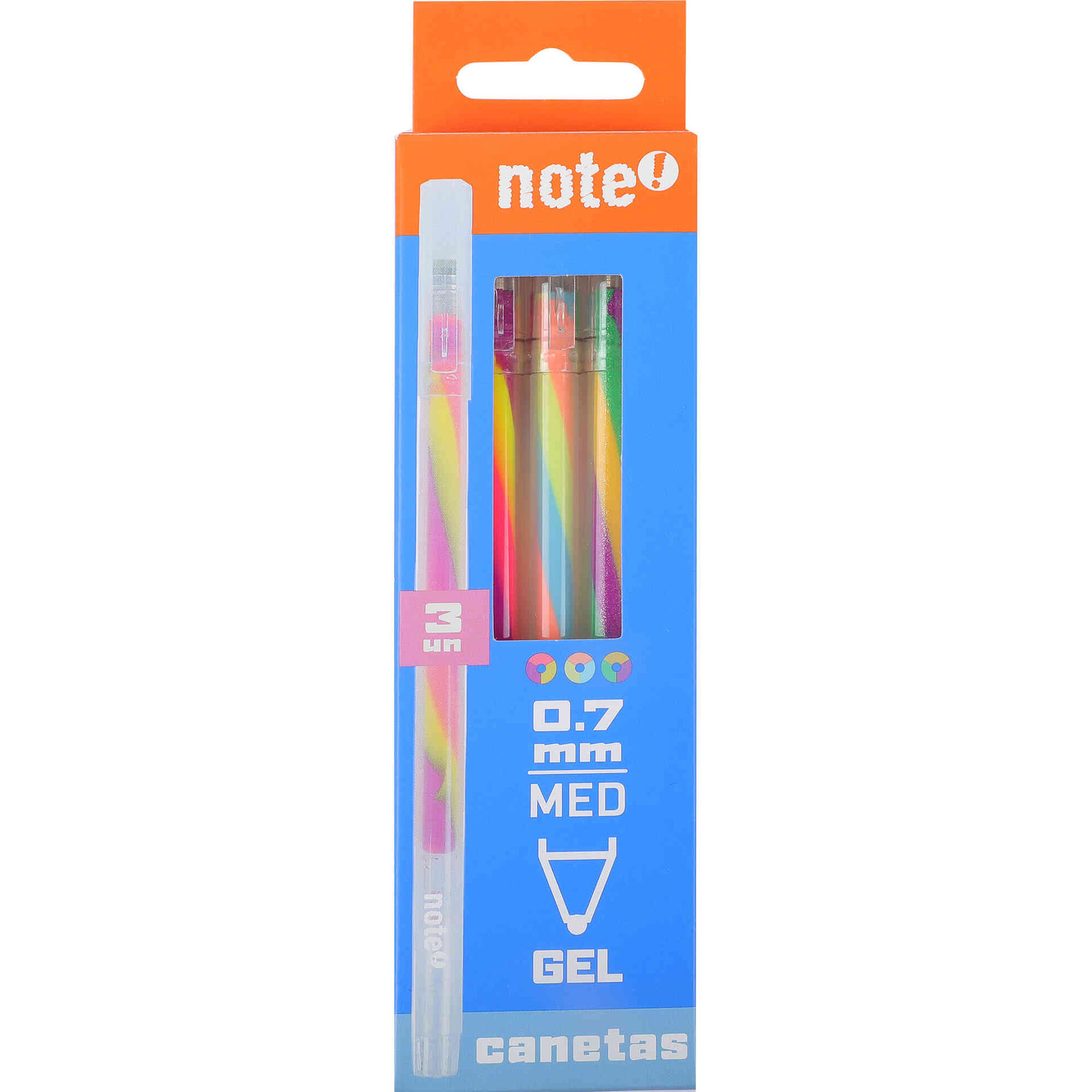 Conjunto 3 Esferogr&aacute;ficas de Tinta Gel Multicor Note!
