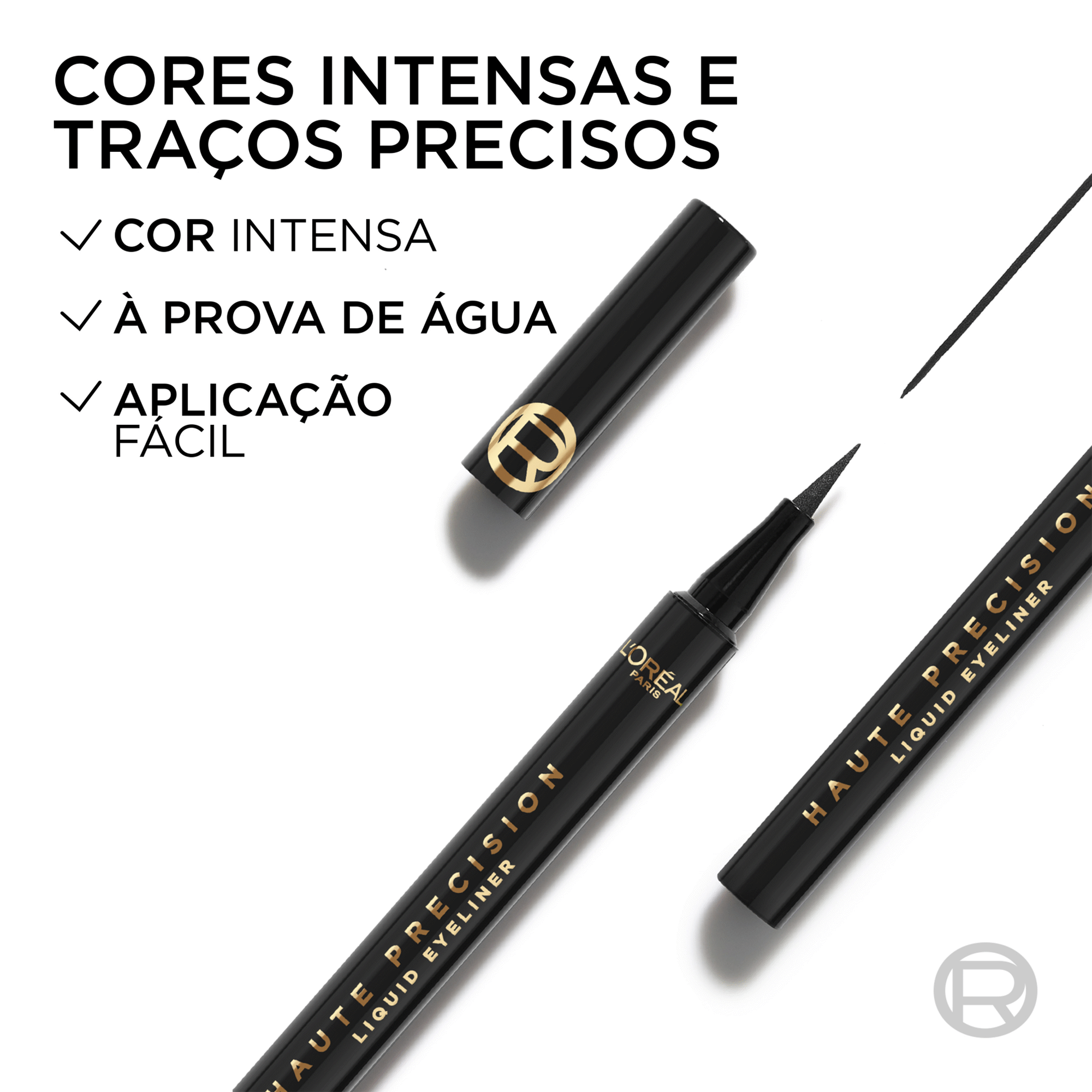 Eyeliner L&iacute;quido Haute Precision Noir Silk L'Or&eacute;al Paris