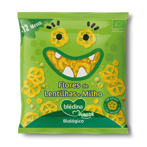 Snack para Bebé Flores de Lentilha e Milho +12M Blédina