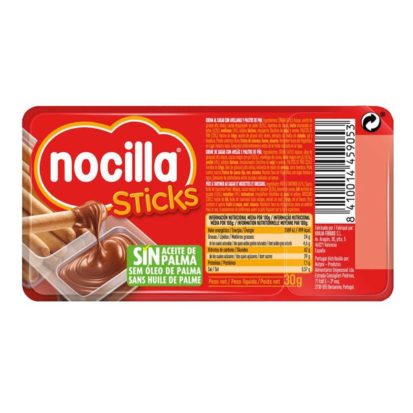 Palitos com creme Nocilla
