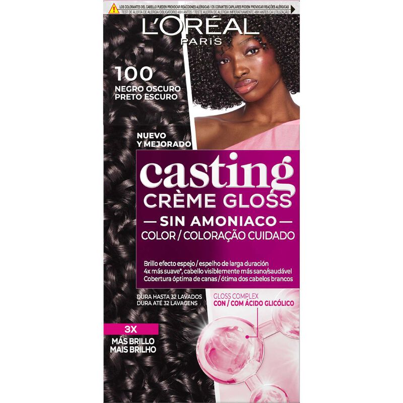 Coloração Negro Escuro 100   L'Oréal Paris Casting Creme Gloss
