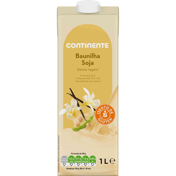 Bebida Vegetal de Soja e Baunilha Continente