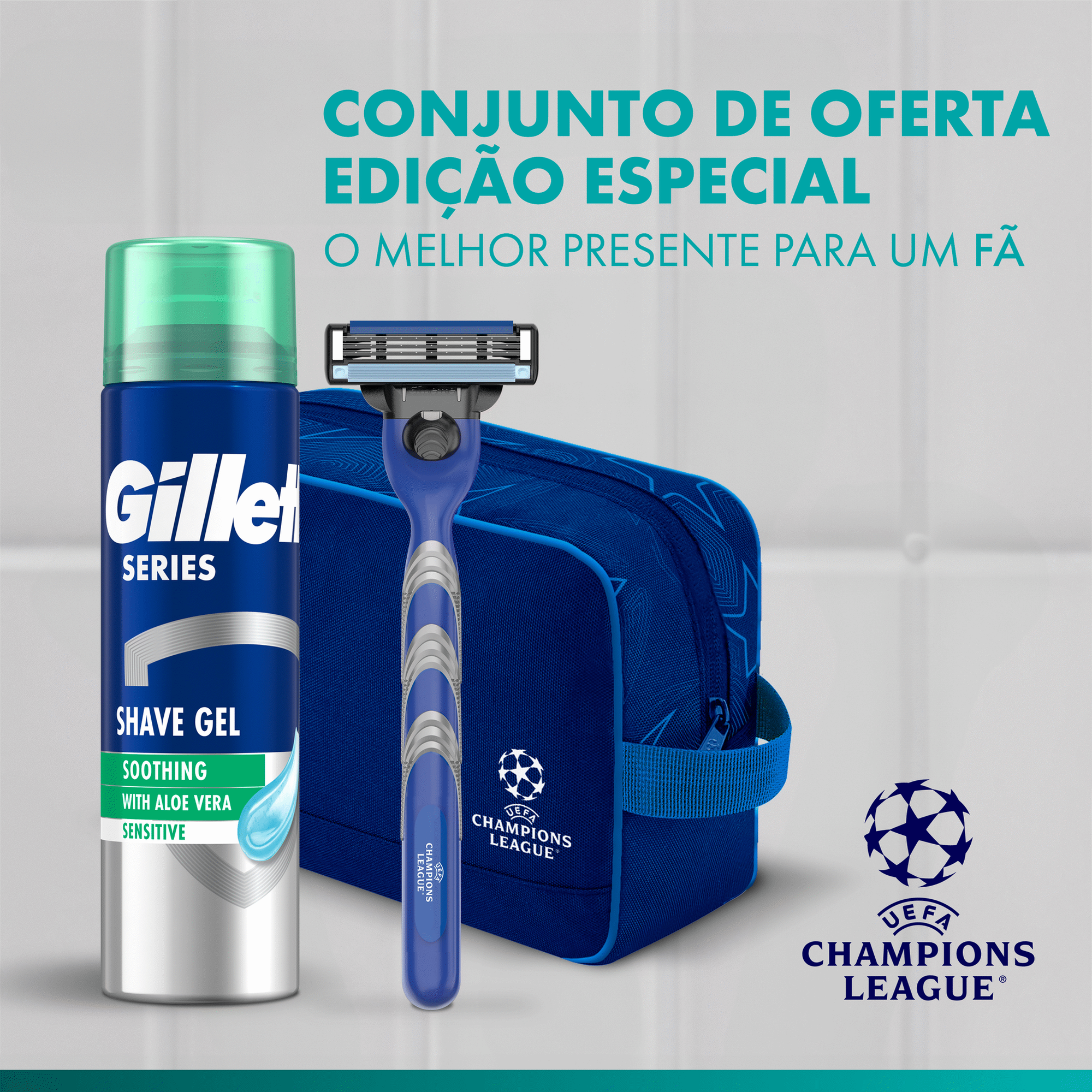 Coffret  Máquina de Barbear Mach3 UEFA