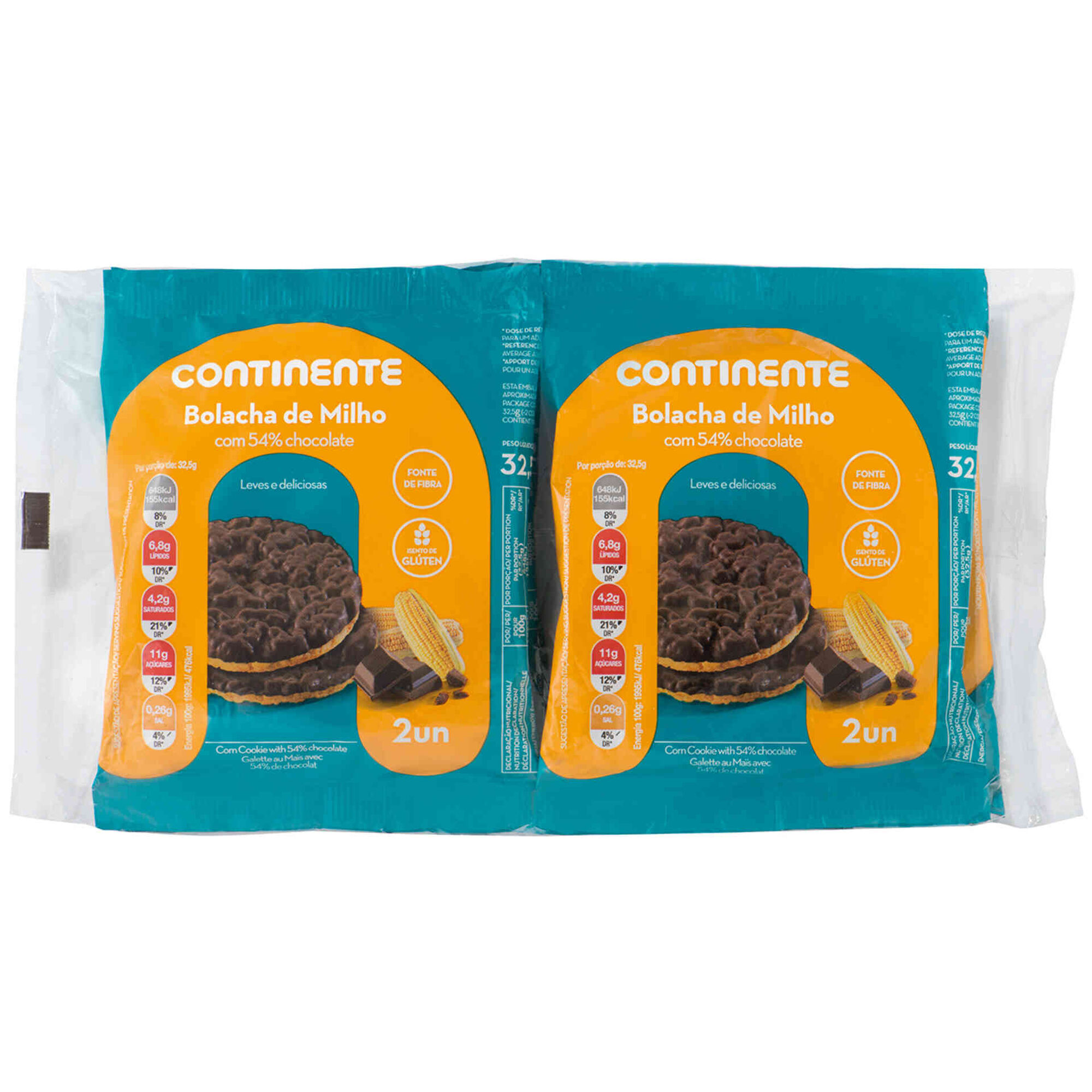 Bolachas de Milho com 54% Chocolate sem Glúten Bolachas de Milho com 54% Chocolate sem Glúten