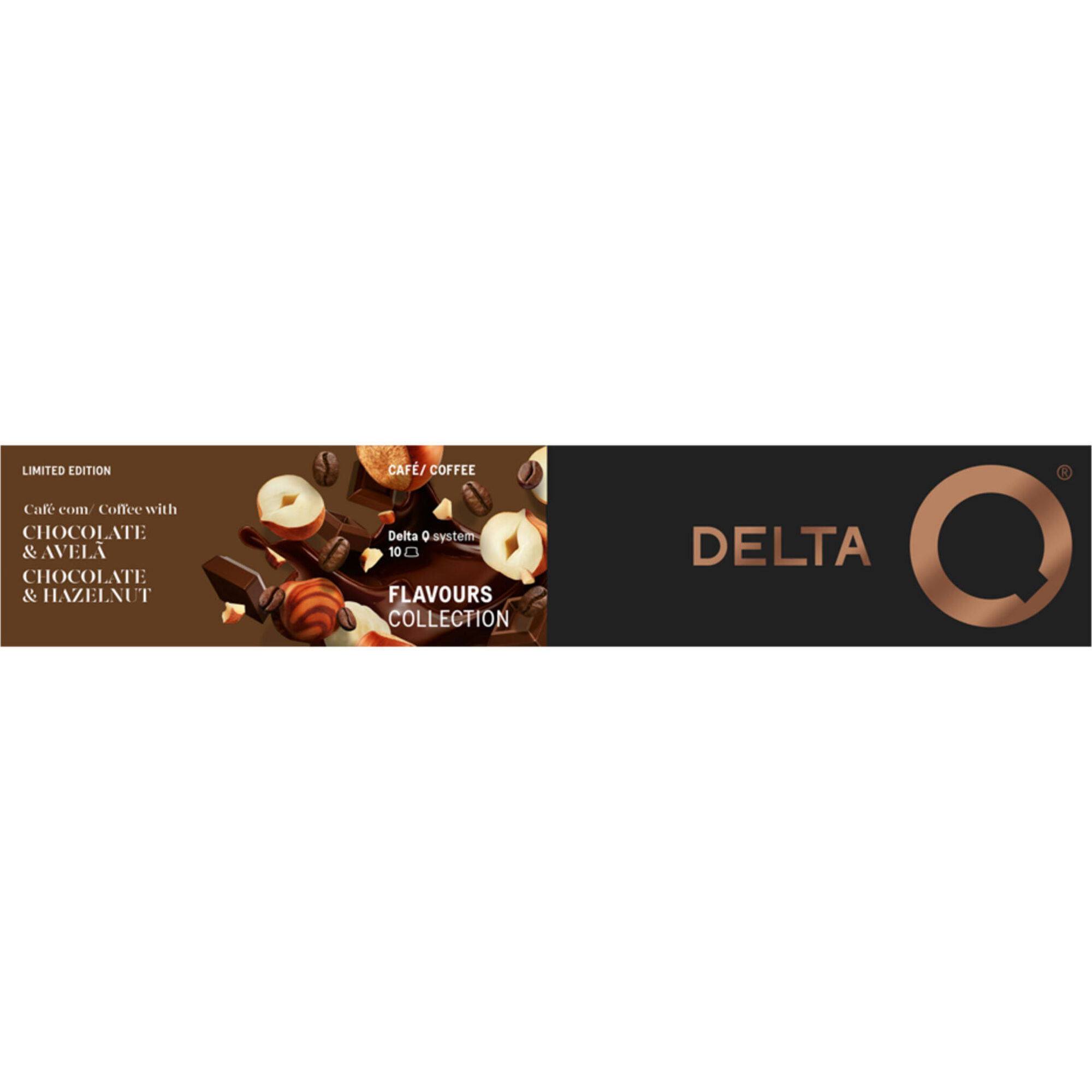 C&aacute;psulas de Caf&eacute; com Chocolate e Avel&atilde; Delta Q
