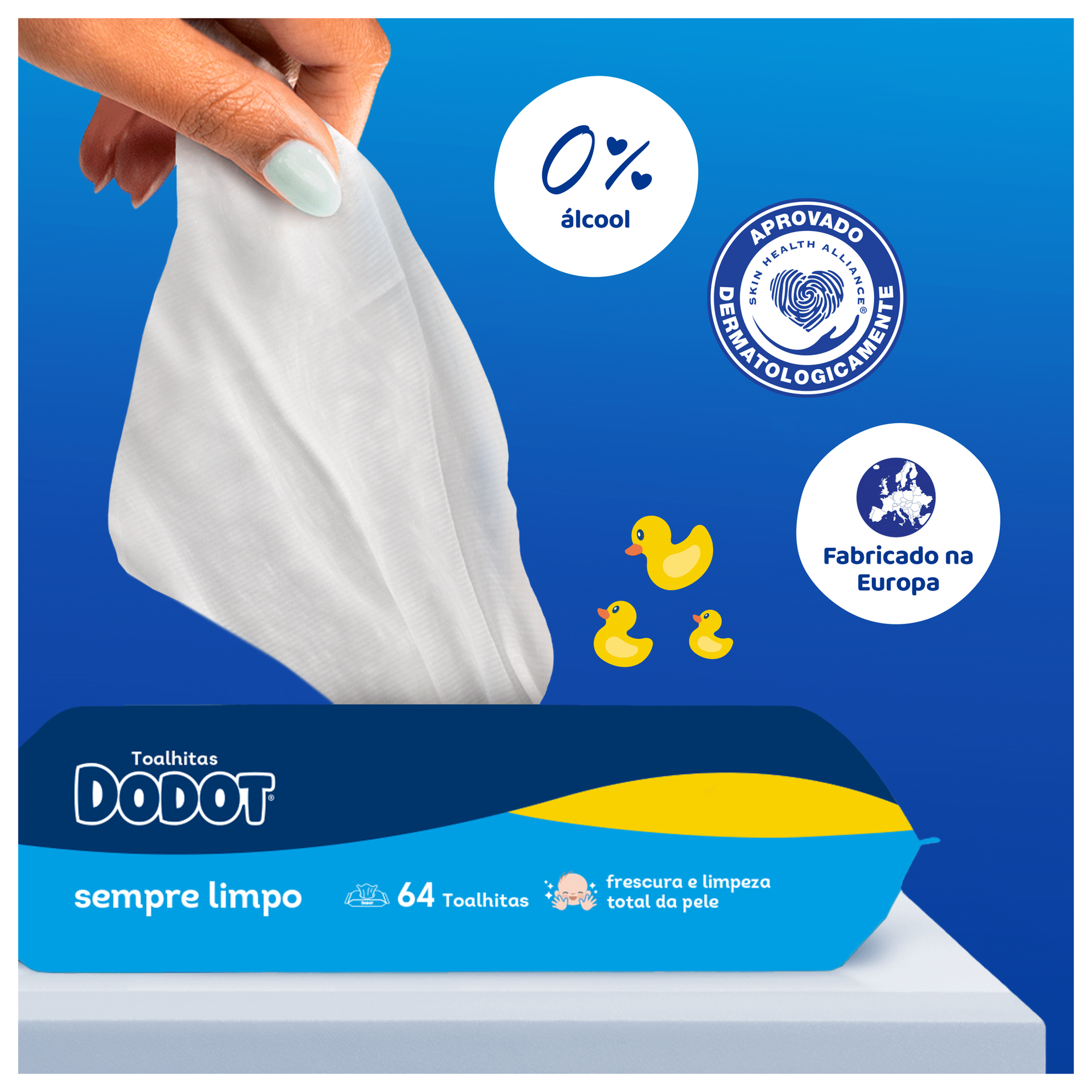 Toalhitas Beb&eacute; Azul Sempre Limpo Dodot