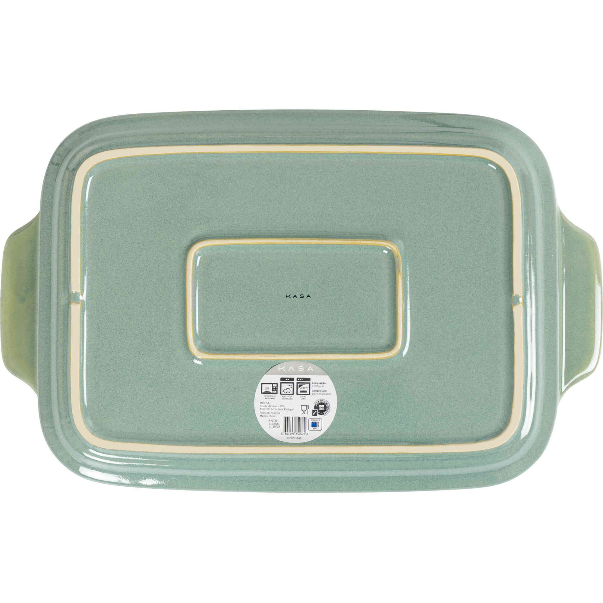 Assadeira Retangular Reativo 38x24cm Verde Kasa