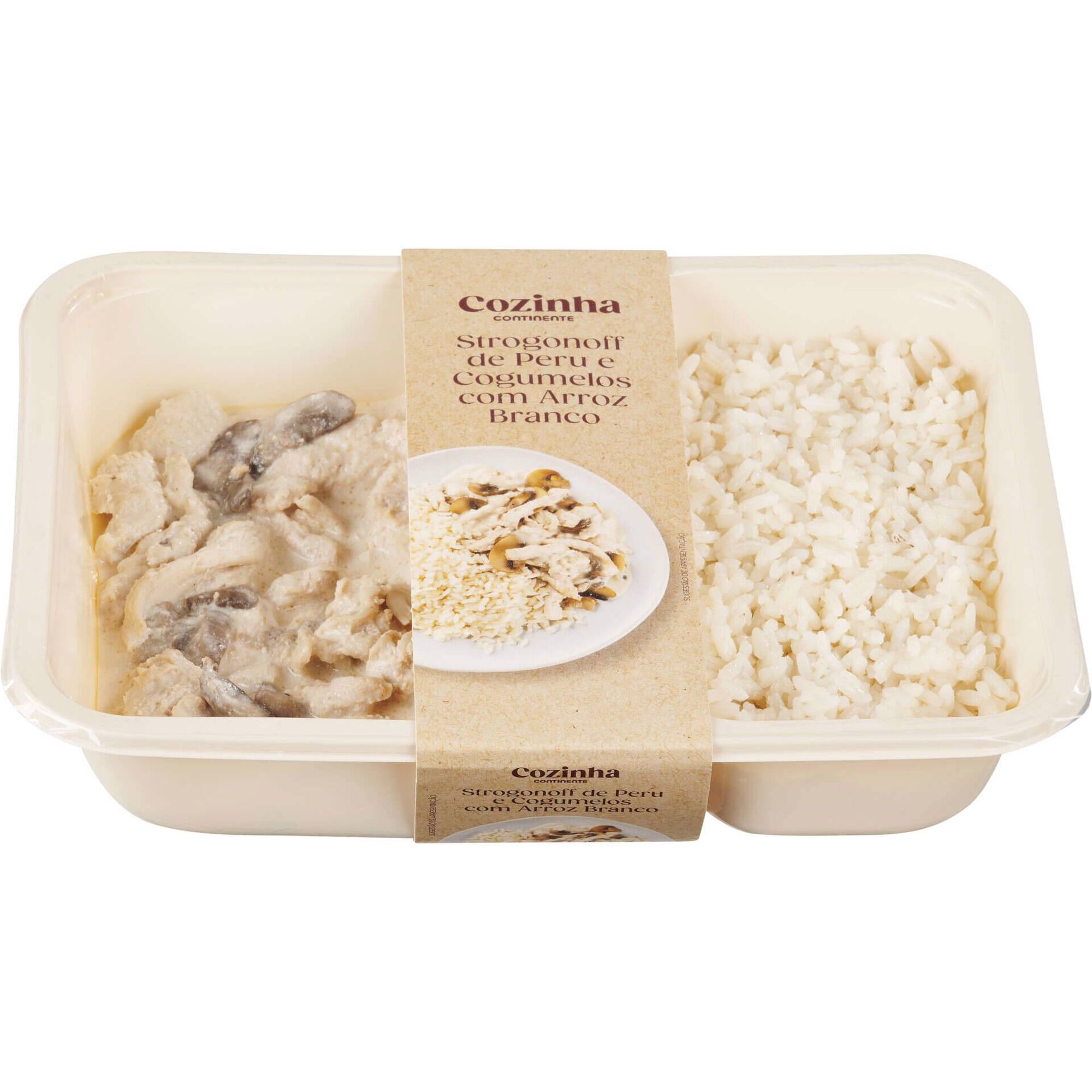 Strogonoff de Peru com Cogumelos e Arroz Strogonoff de Peru com Cogumelos e Arroz