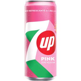 Refrigerante em Lata com G&aacute;s Lima, Lim&atilde;o e Framboesa Zero Pink 7Up