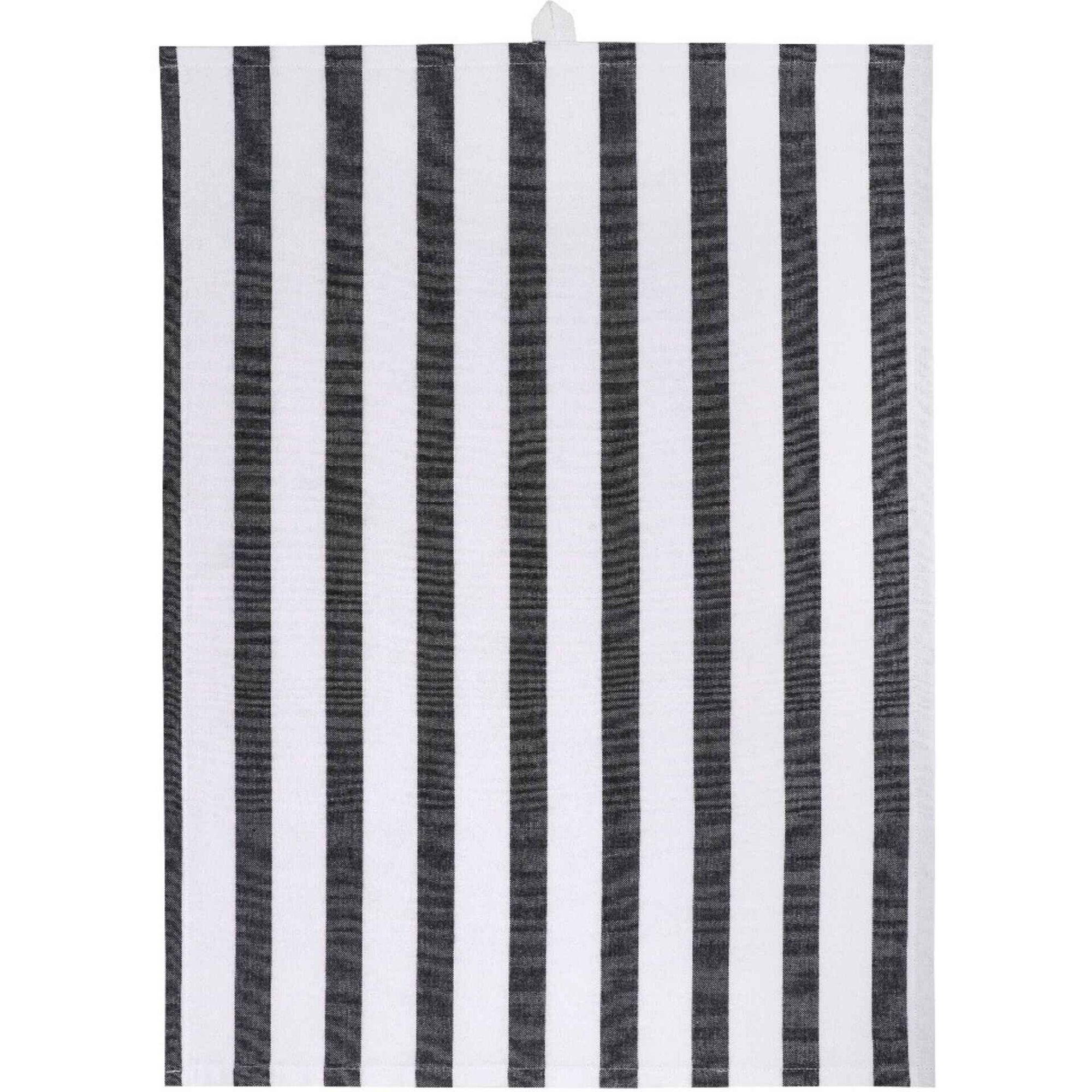 Conjunto 3 Panos Cozinha Algod&atilde;o Reciclado 40x60cm Preto Kasa