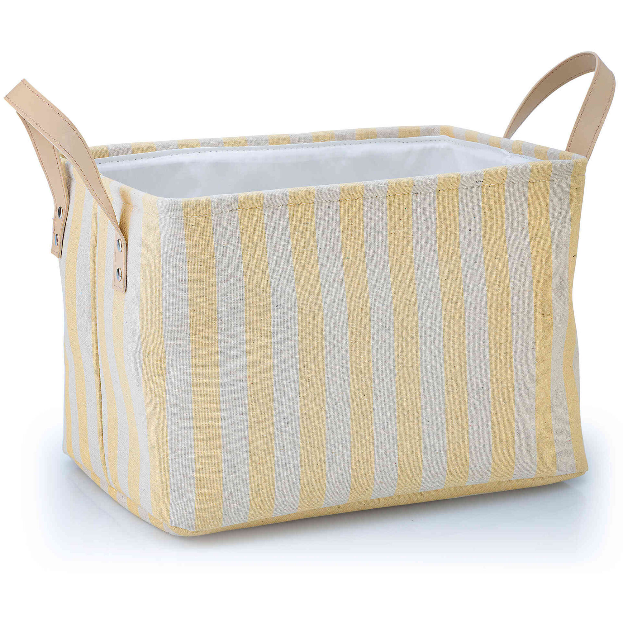 Cesto Retangular Tecido com Riscas 33x23x22cm Kasa